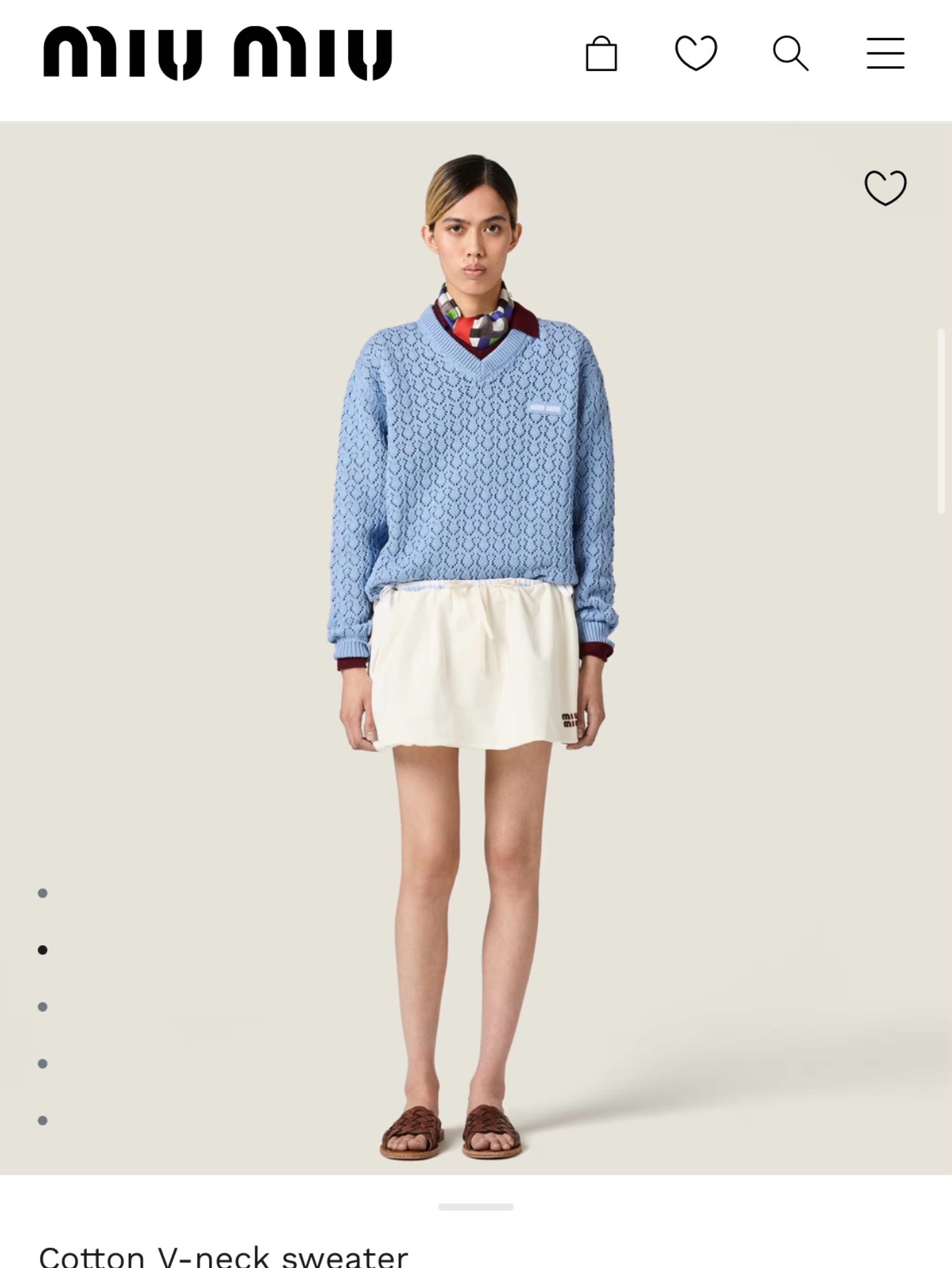 Miu Miu Cotton V neck by Miu Miu - Pickle