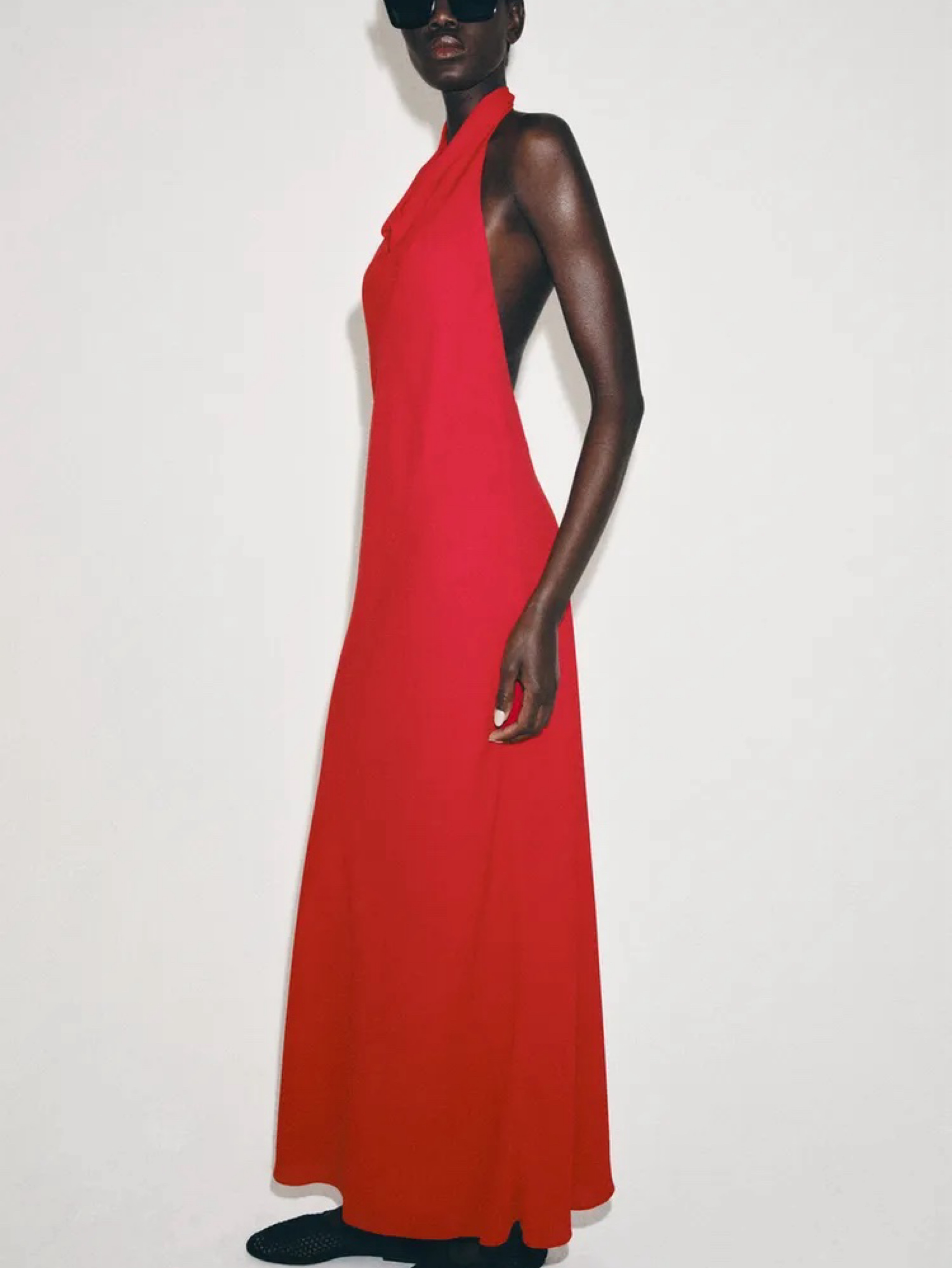 red backless dress zara Zara Long Open Back Red Dress by Zara