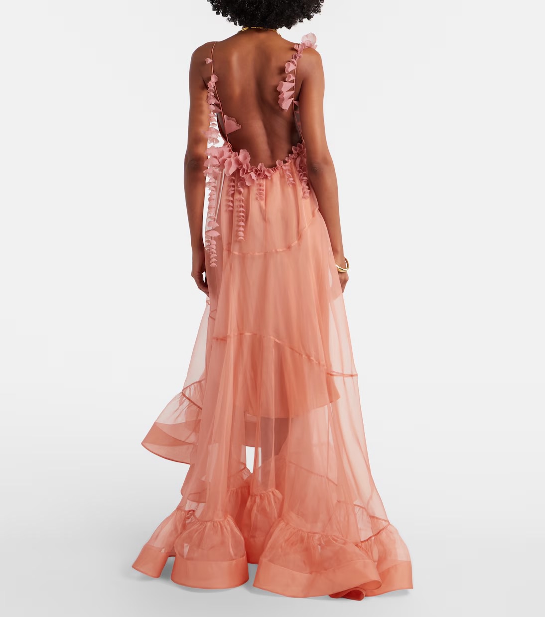 Blush Tulle Ruffle High-Low Gown by Zimmermann - Pickle