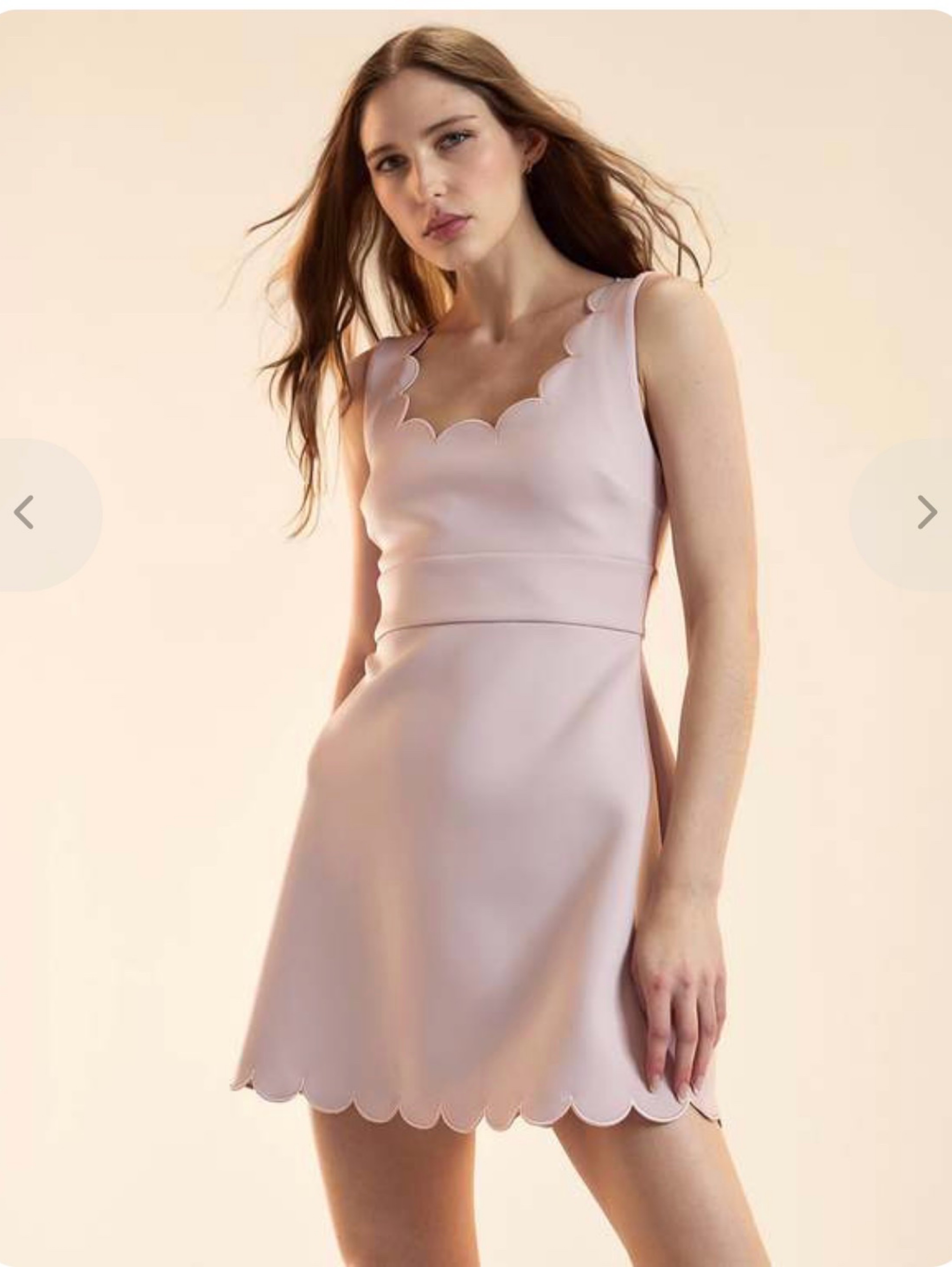 Cynthia Rowley Mauve Scallop Fit-and-Flare Mini Dress