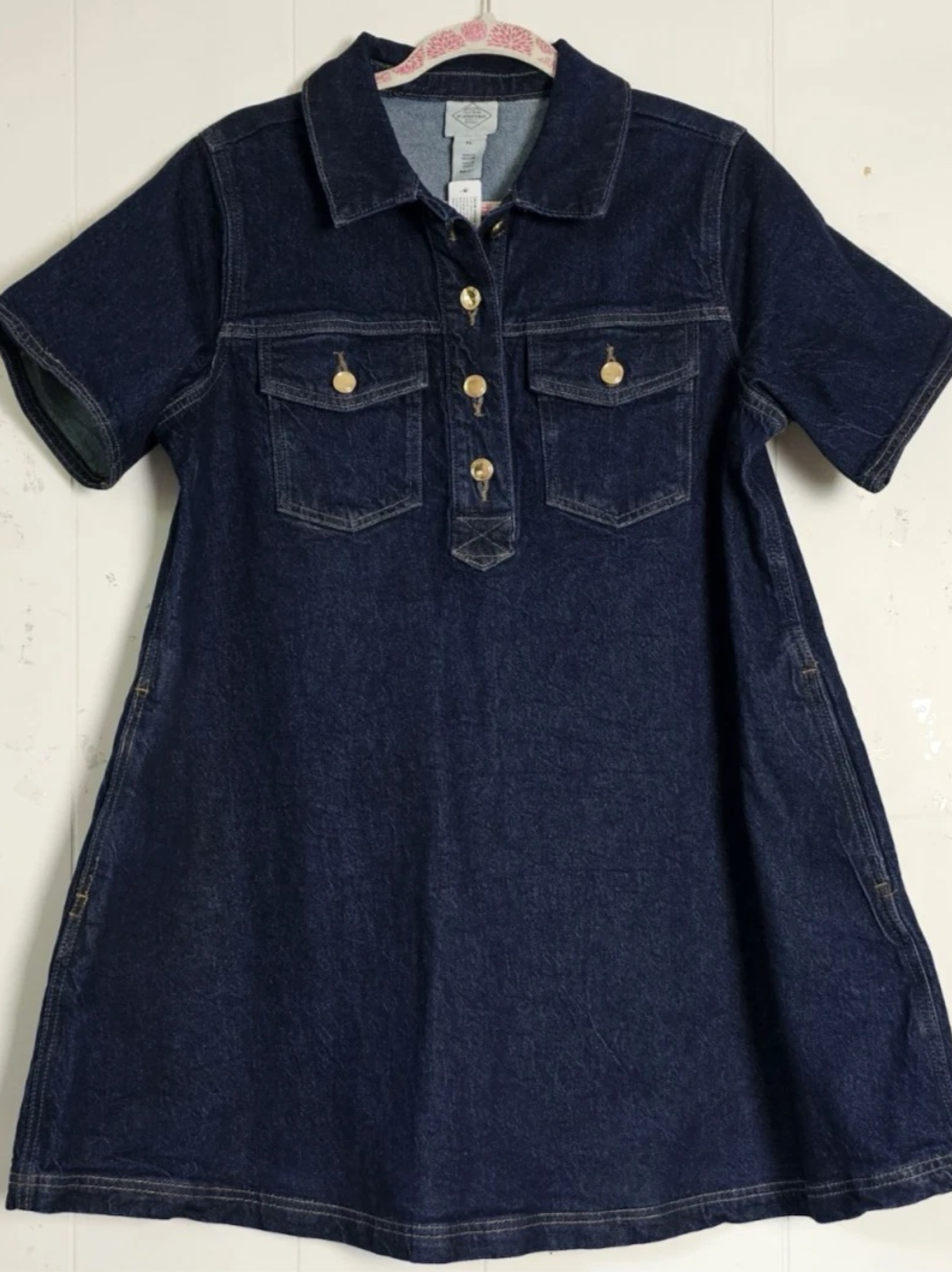 St. John’s Bay | Navy Denim Short Sleeve Shirt Dress