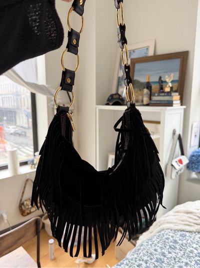 Black Fringe Shoulder Bag by XOXO | Pickle