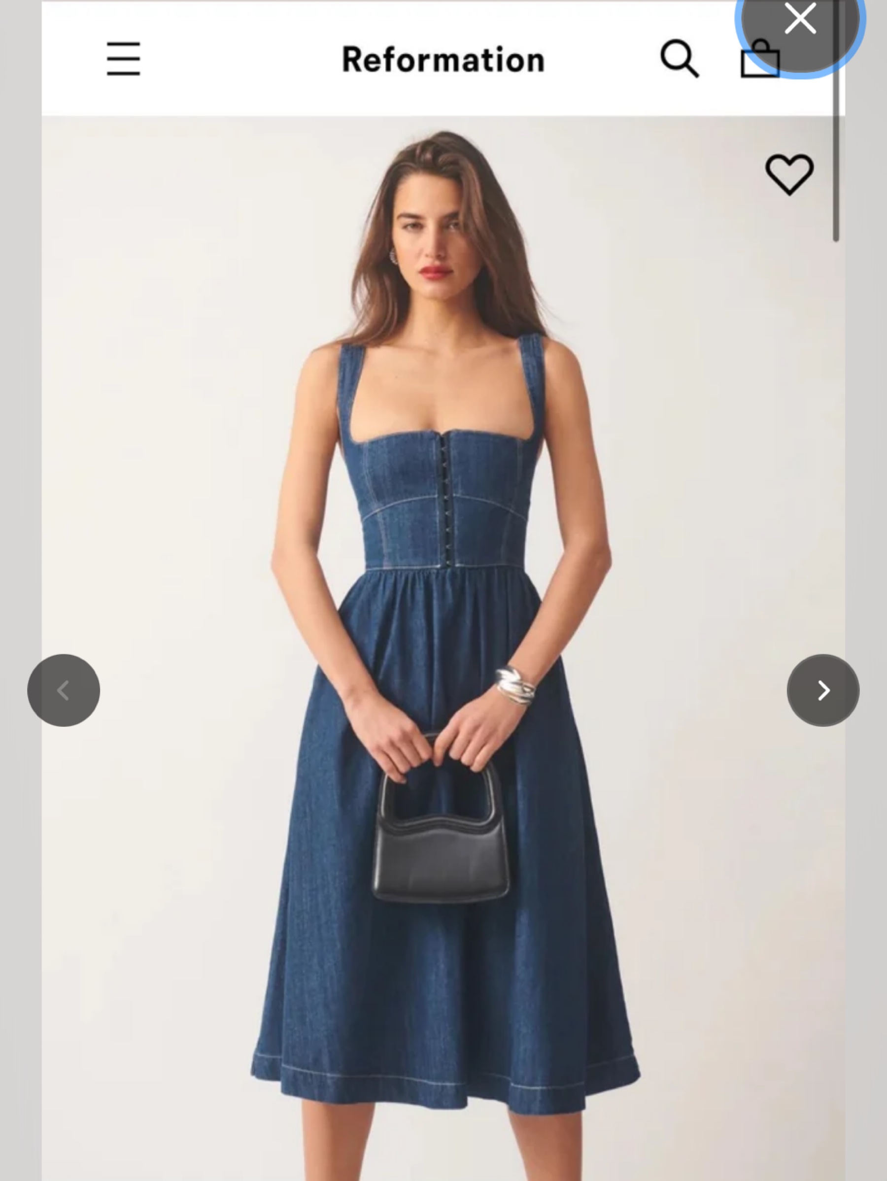 reformation denim tagliatelle dress midi by Chloé - Ruffled cutout Scode:FA2023 Tagliatelle linen dress Casual dresses A hook Size:32G
