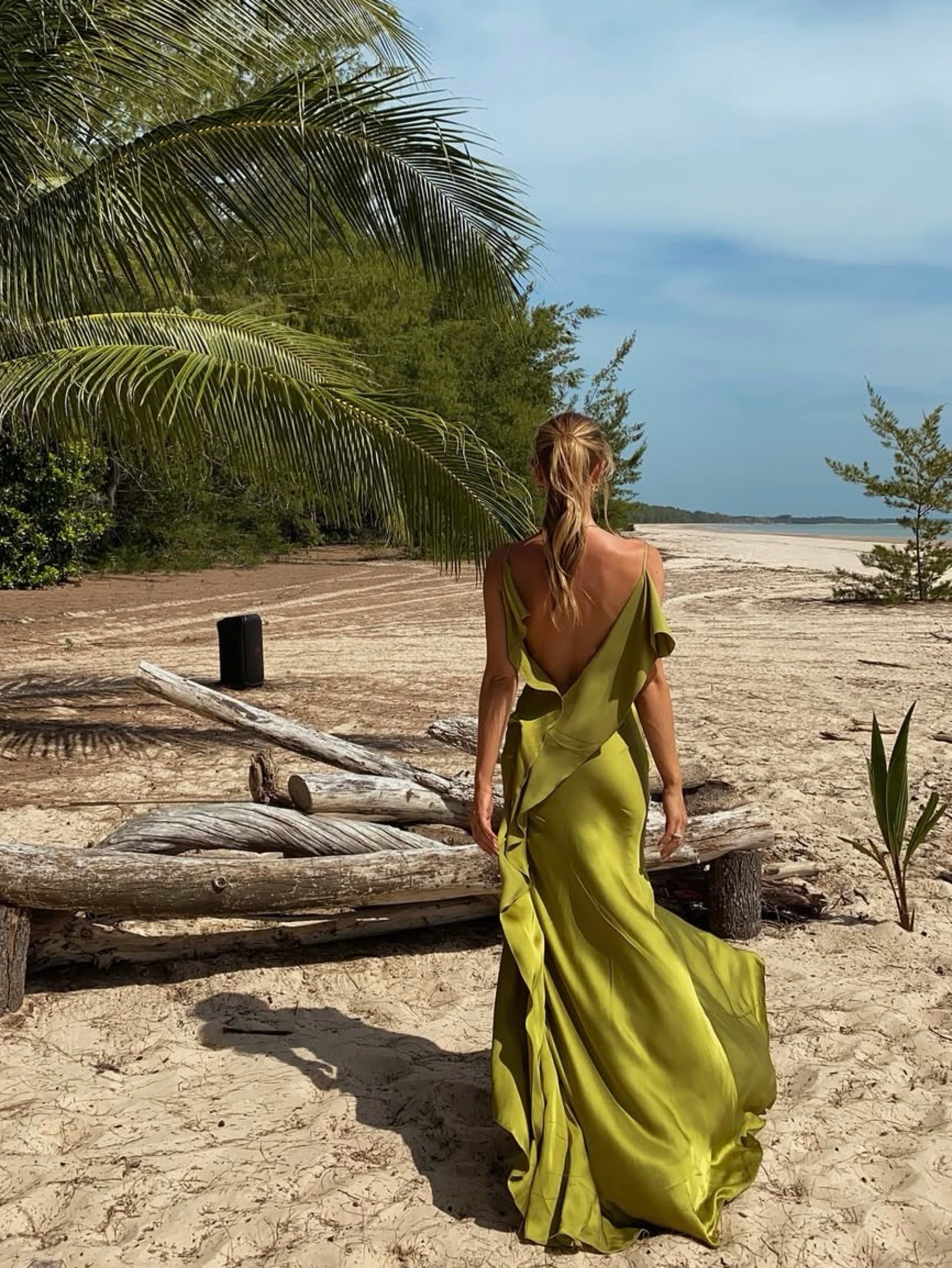 arcina ori odessa open-back satin maxi dress Okay queen @acquired.style in the Arcina Ori Odessa Dress