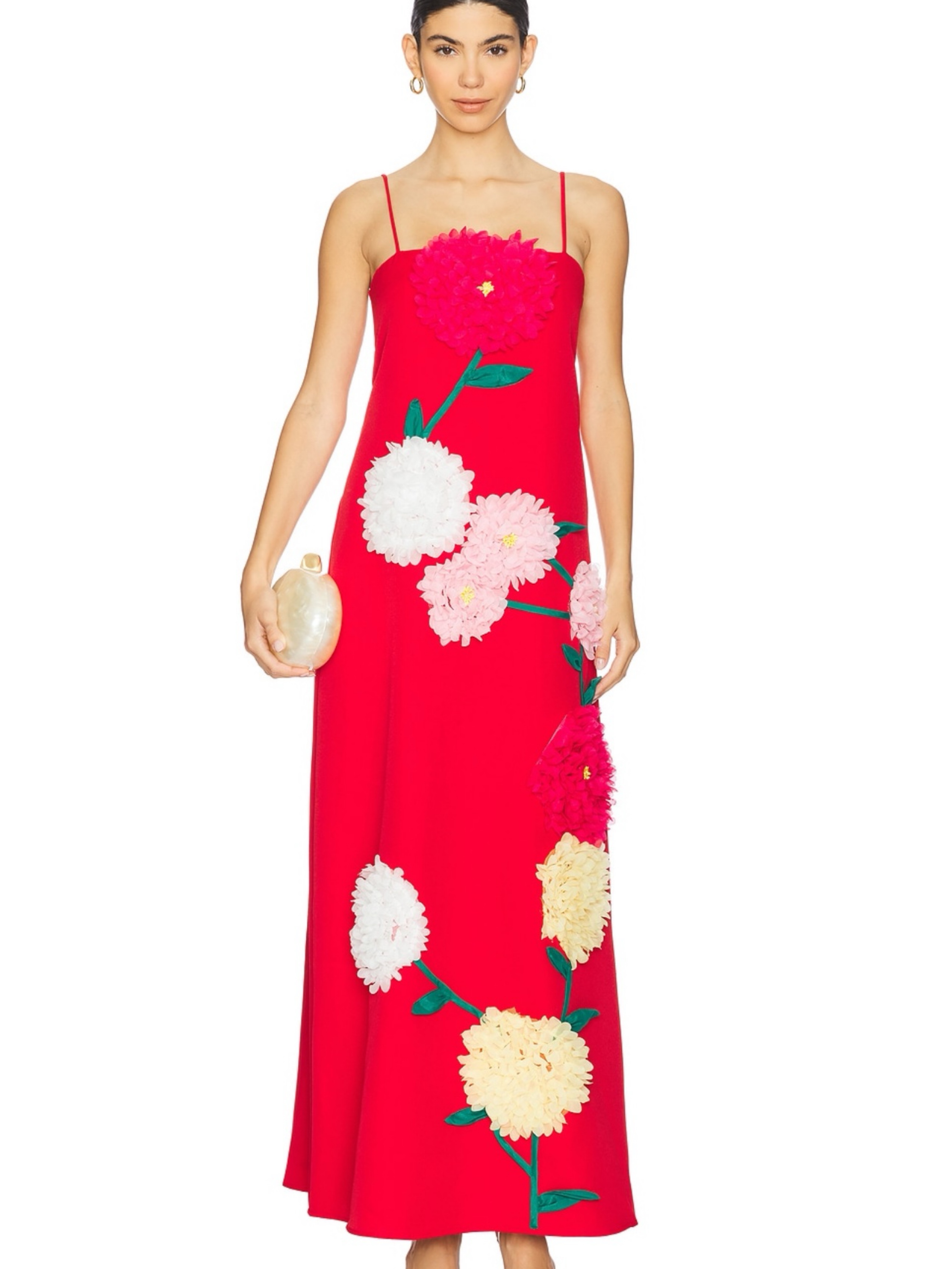 buttercup embroidered maxi dress in red Elliatt - Buttercup Embroidered Maxi Dress in Red