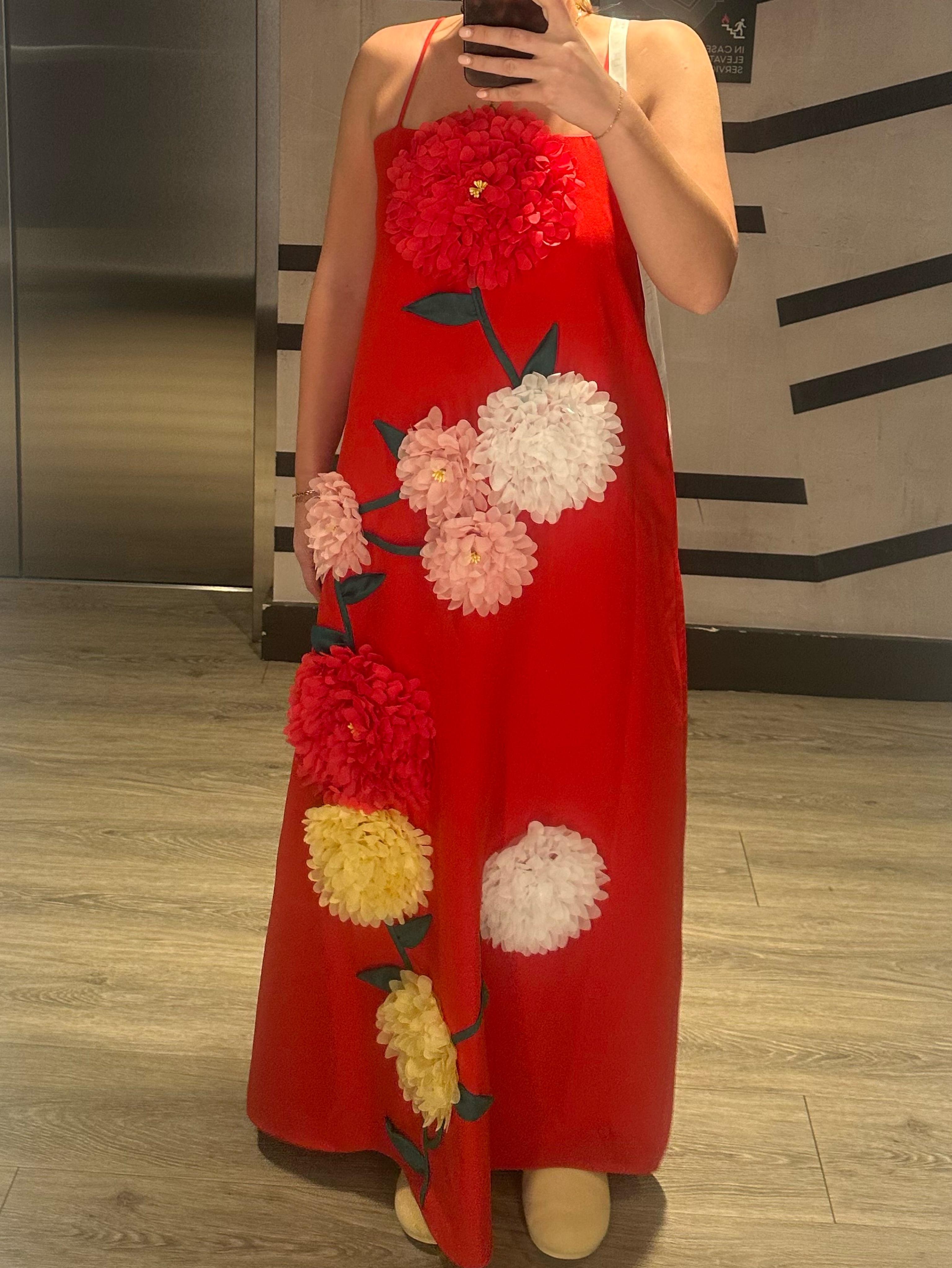 buttercup embroidered maxi dress in red ELLIATT Buttercup Maxi Dress in Red