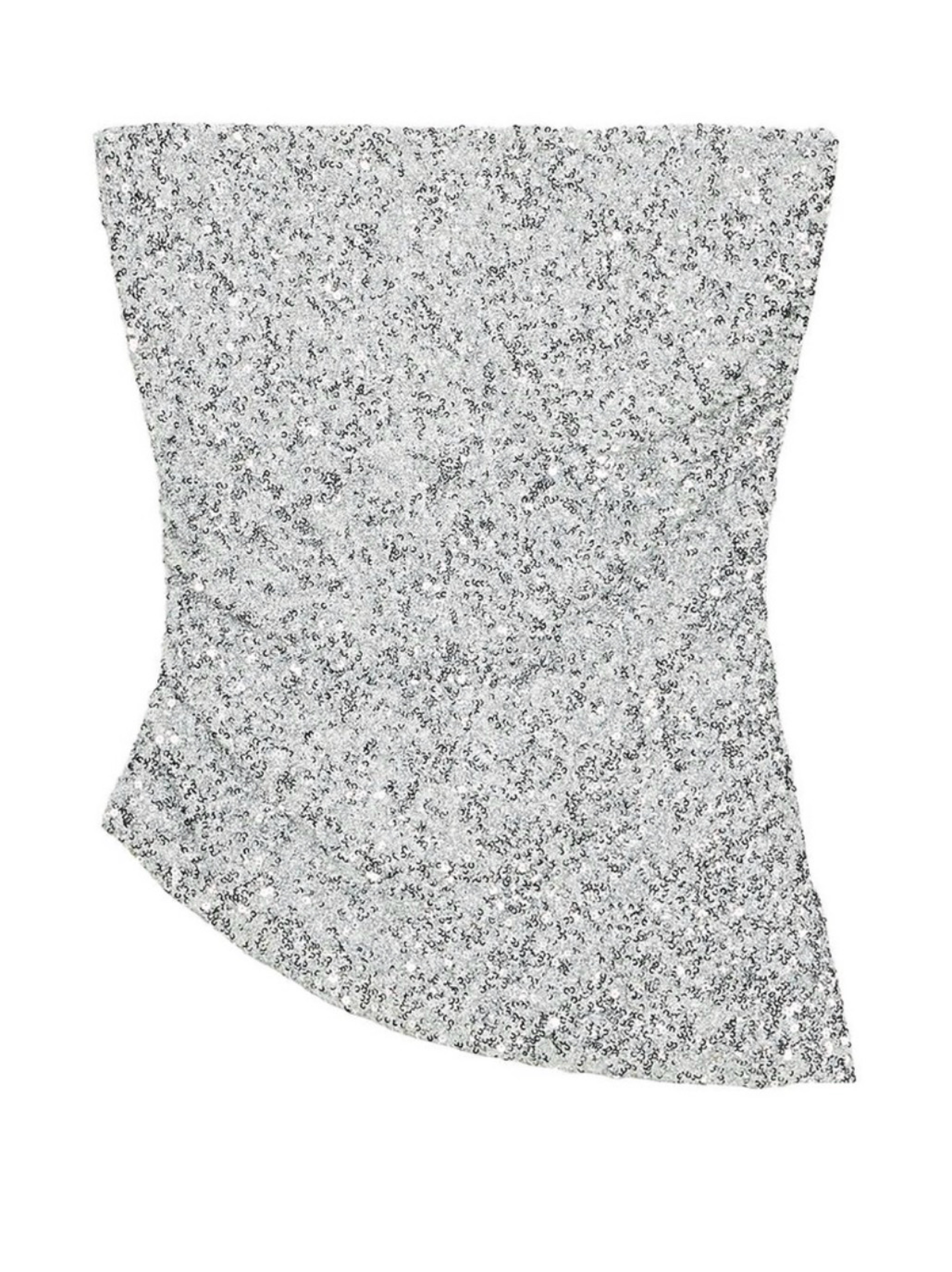 Zara Silver Sequin Tube Top, by Zara - Pickle