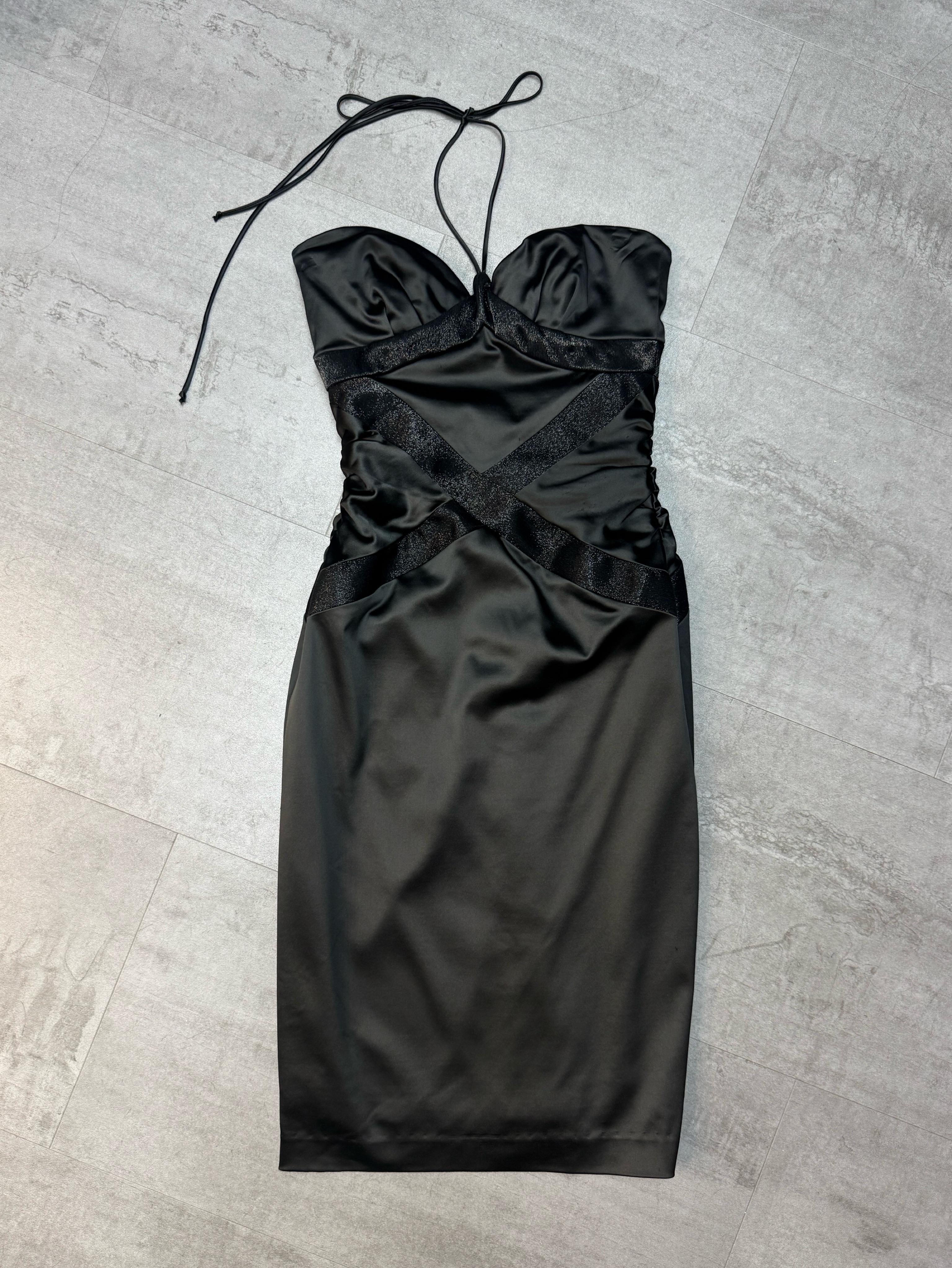 black tube top dress Naked Sculpt Mini Dress, / XS Style it up with WARMTONES Sage Lace Chiffon Illusion Size:us-10