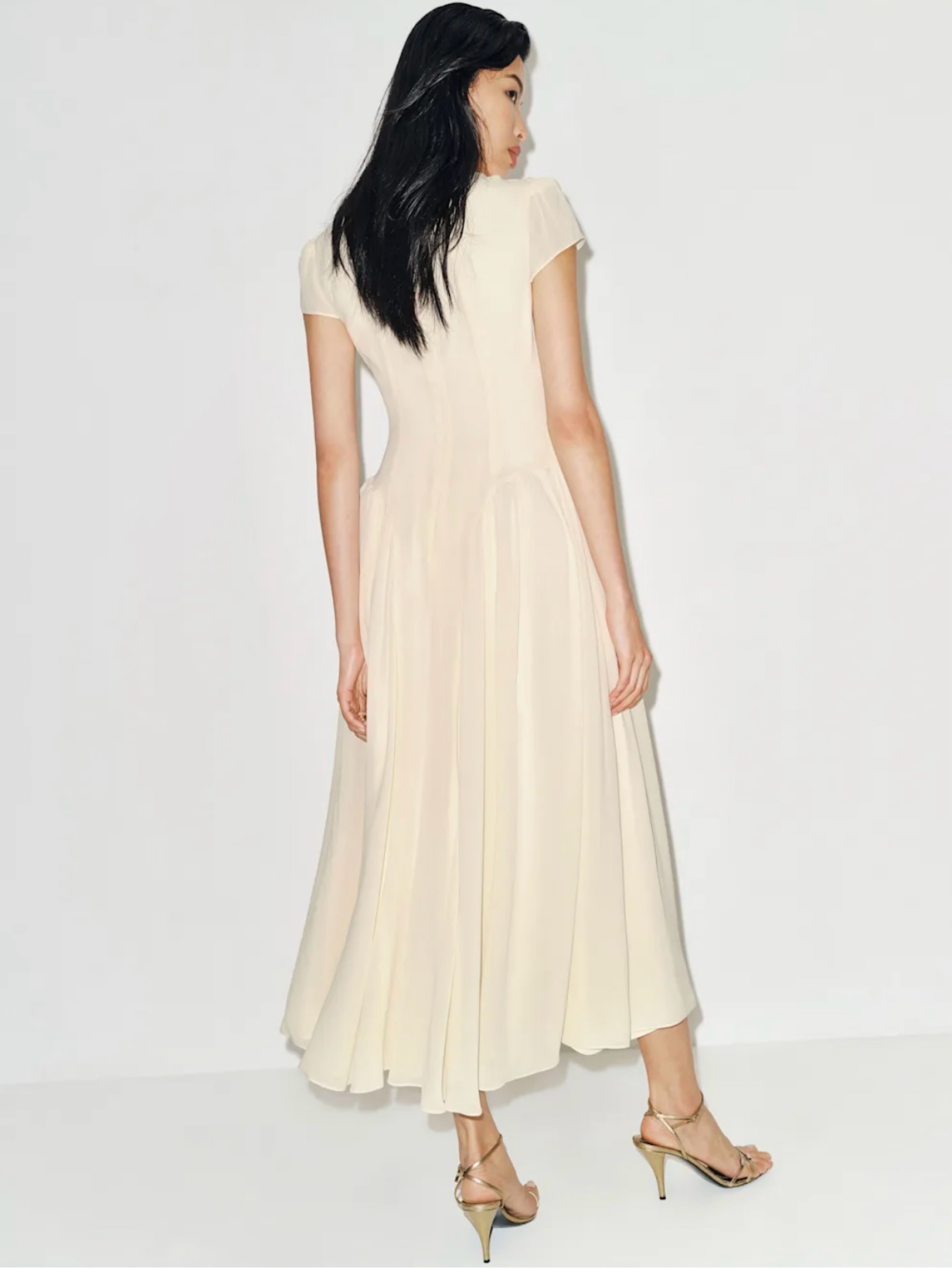 reformation pleated dress Reformation Suki Pleated Hem Midi-Dress