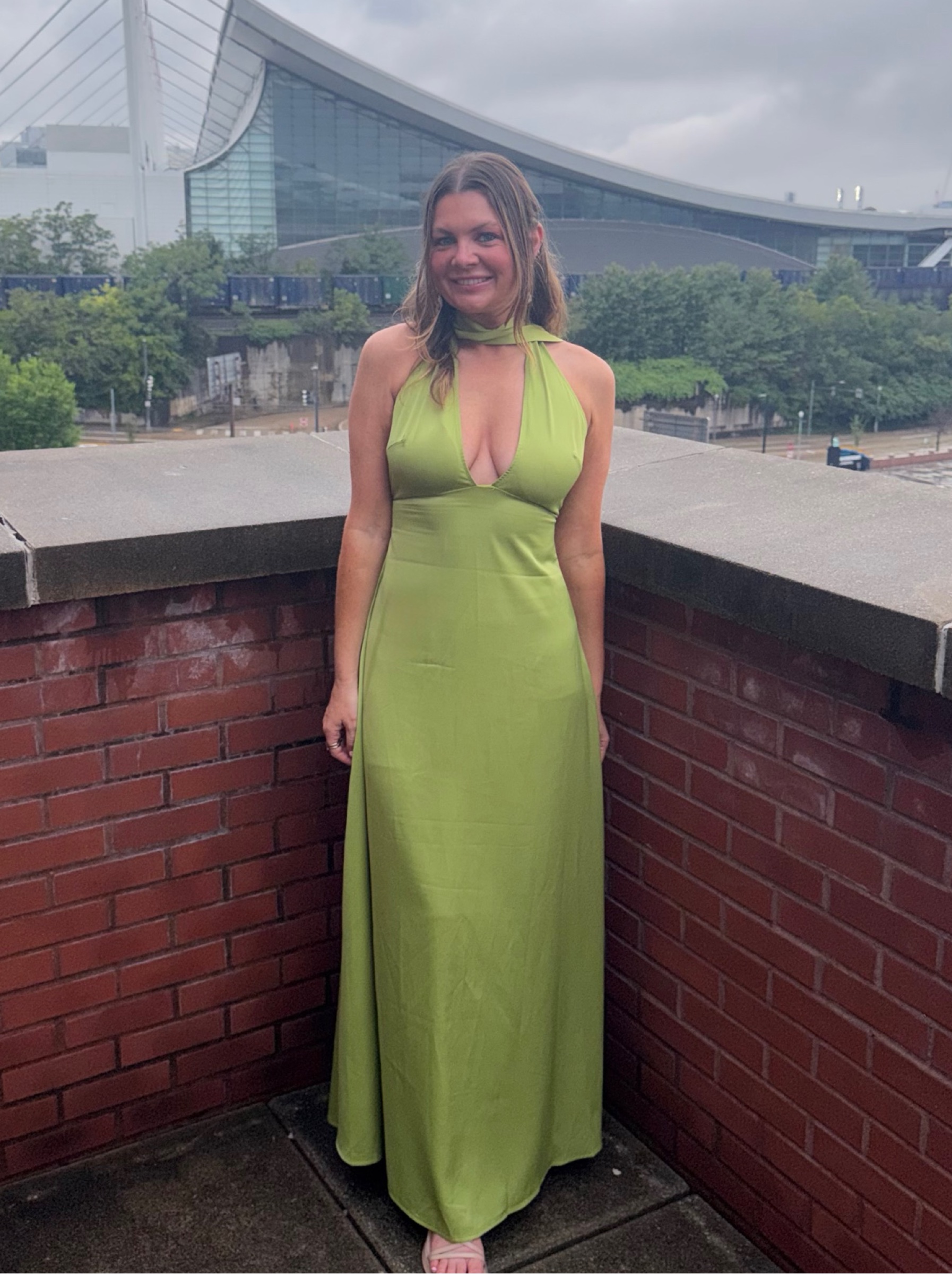 Lime Green Halter Maxi Dress by More to Come