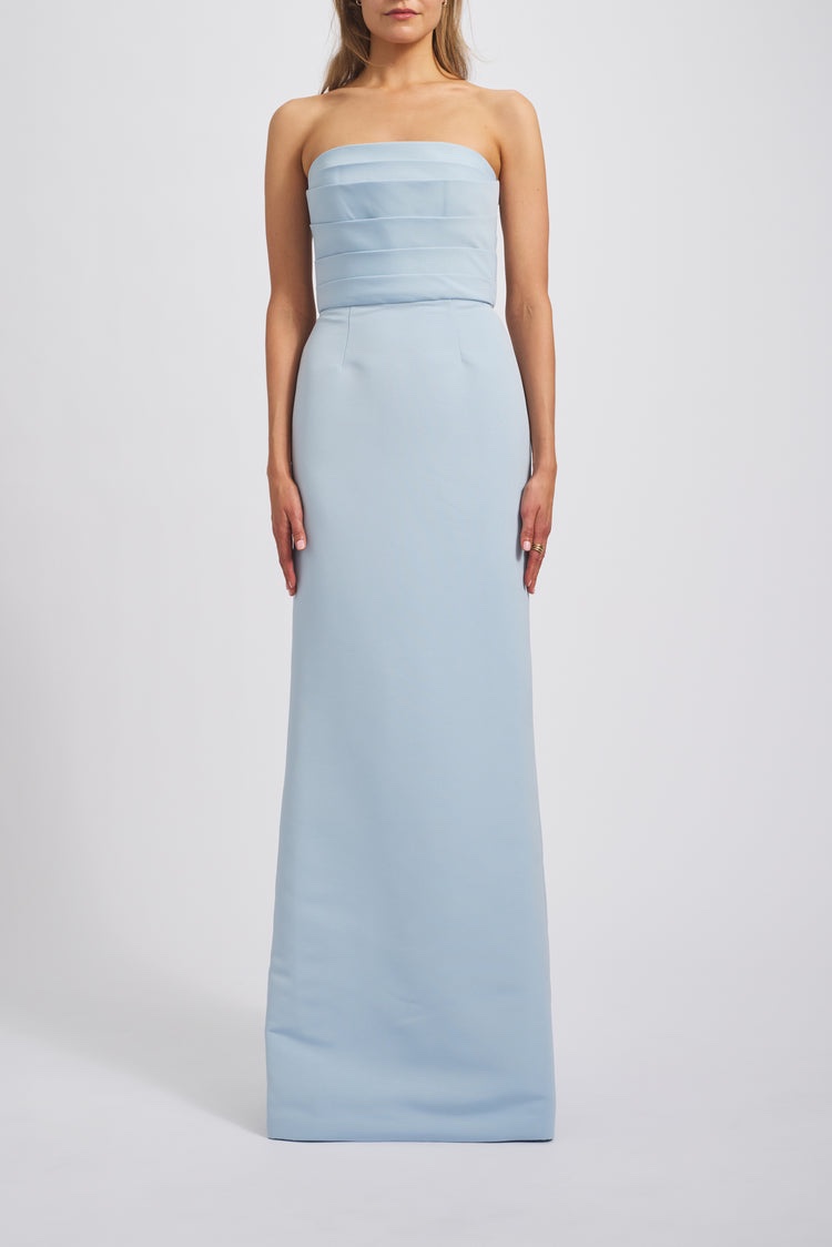 Amsale Blue Strapless Formal Dress