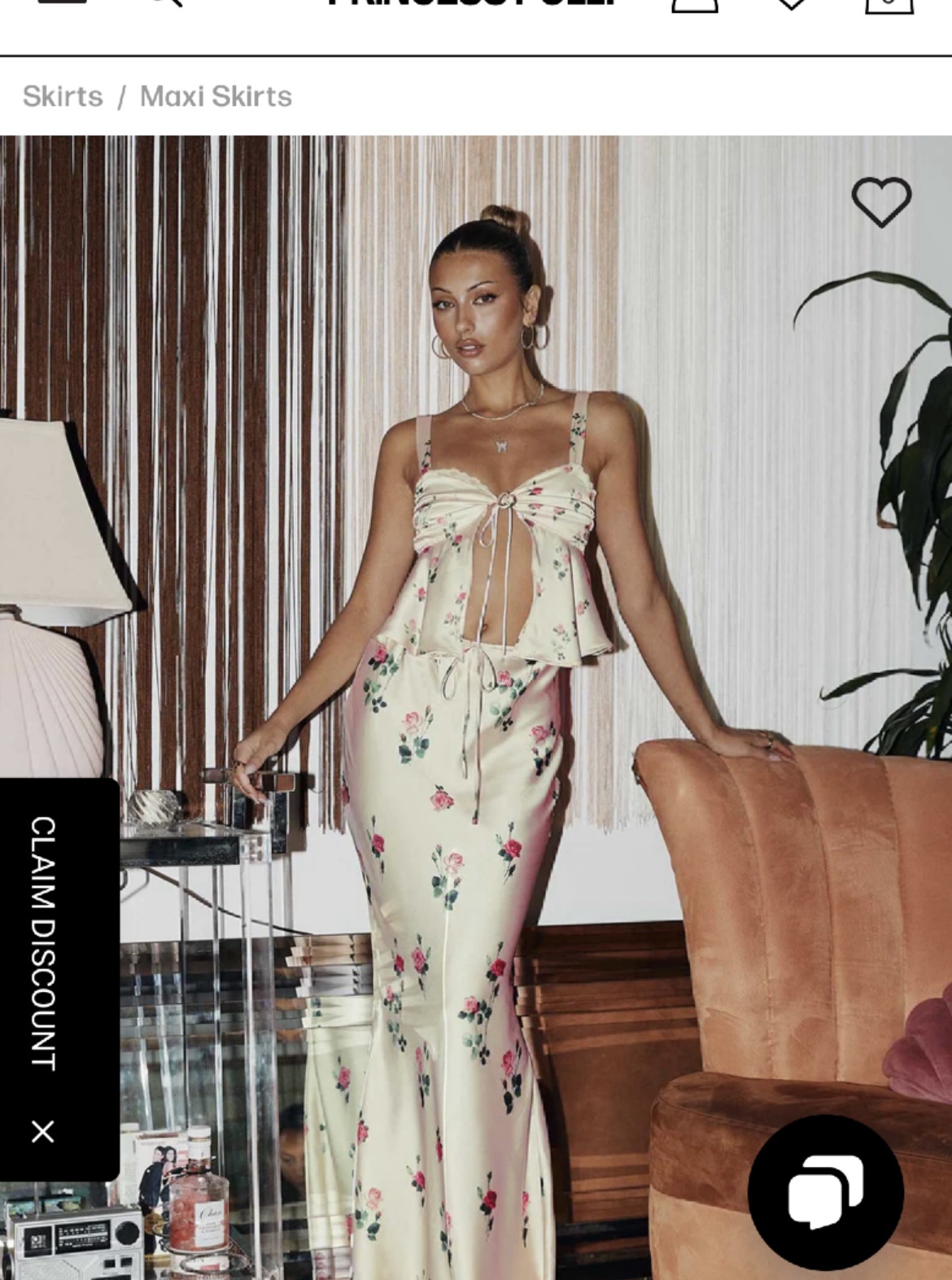 Floral Satin Skirt Set