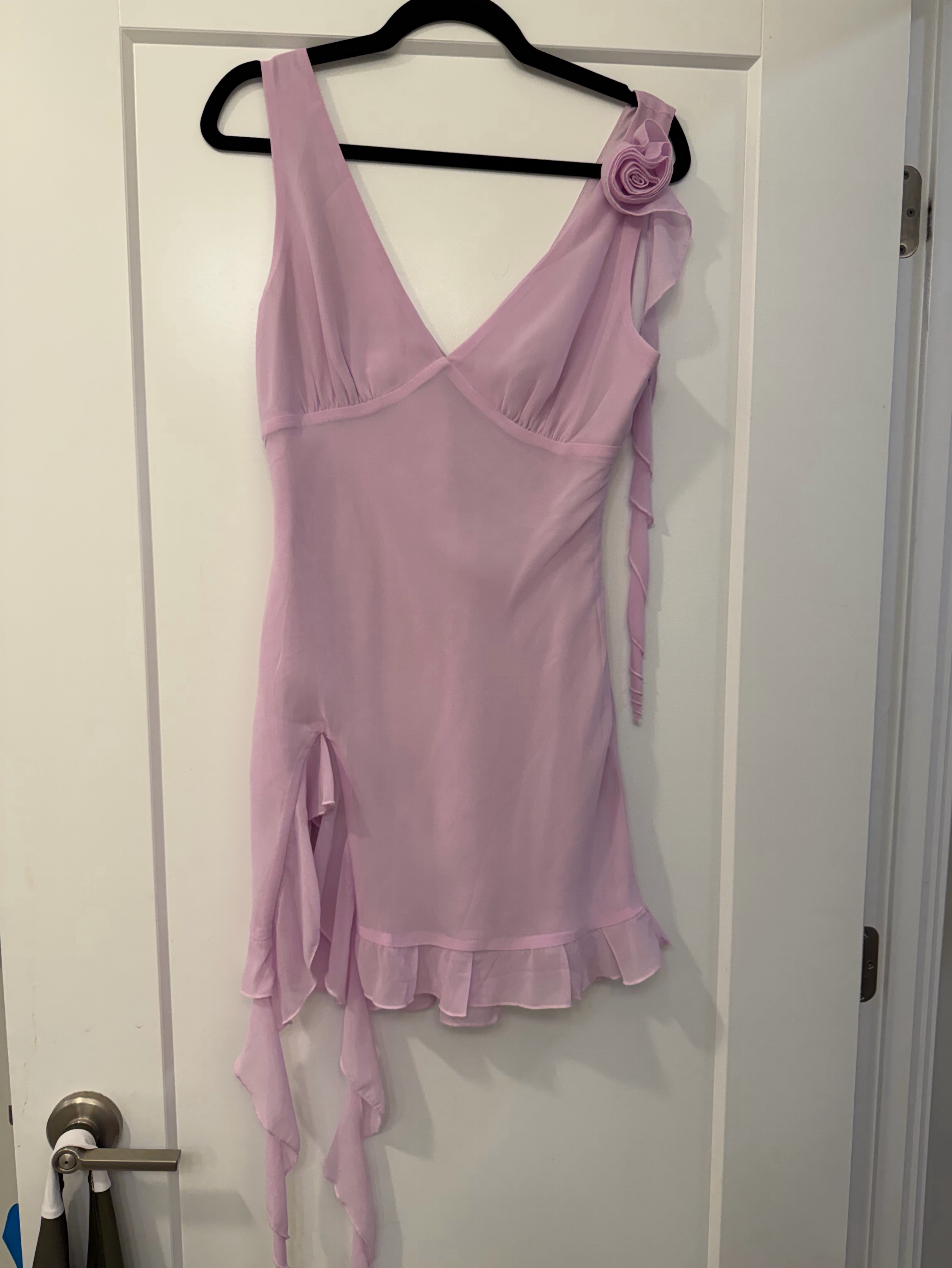 myla mini dress in lavender more to come MORE TO COME Myla Mini Dress in Baby Blue