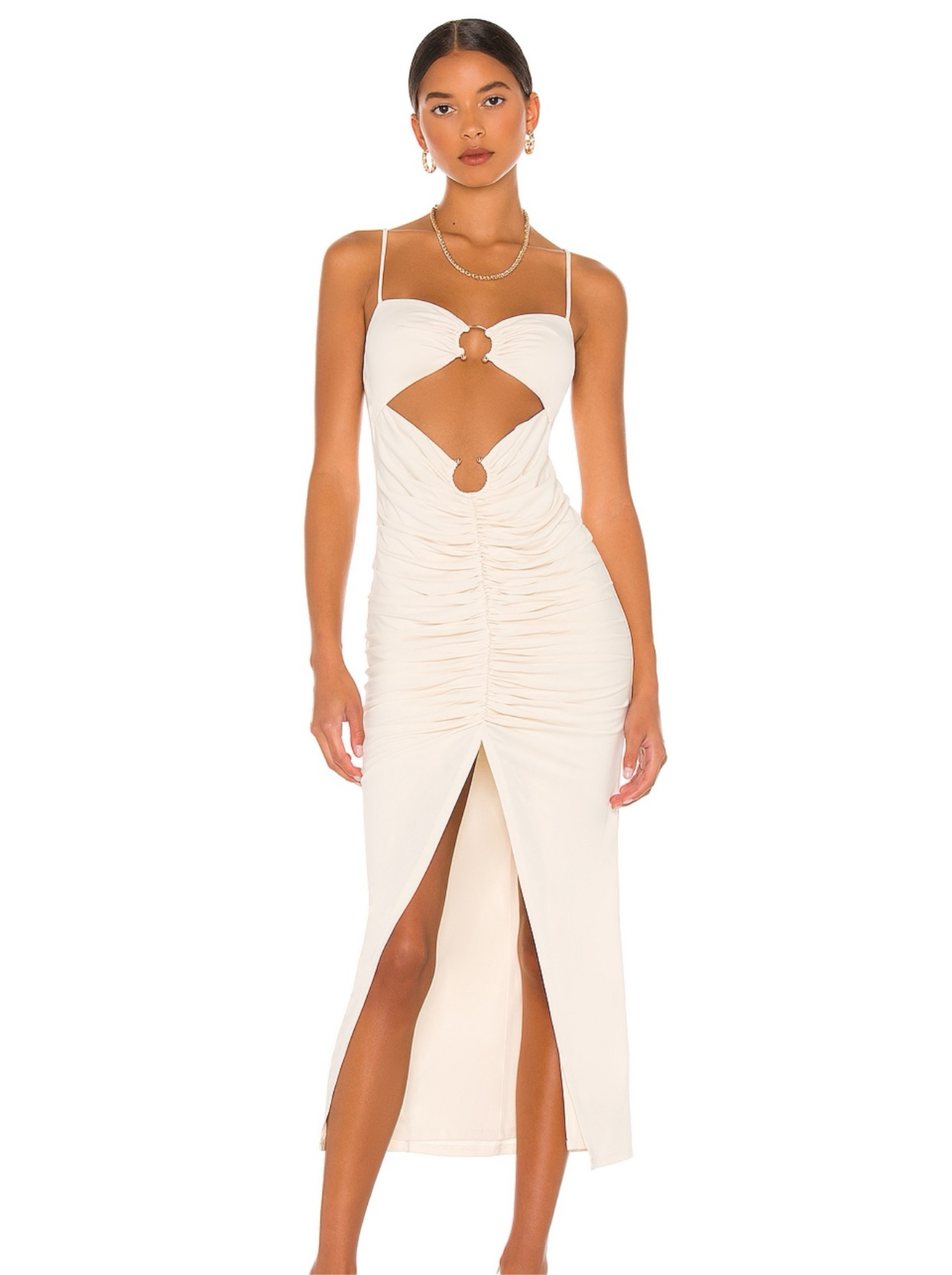 Camila Coelho Yasmeen Cream Midi Dress