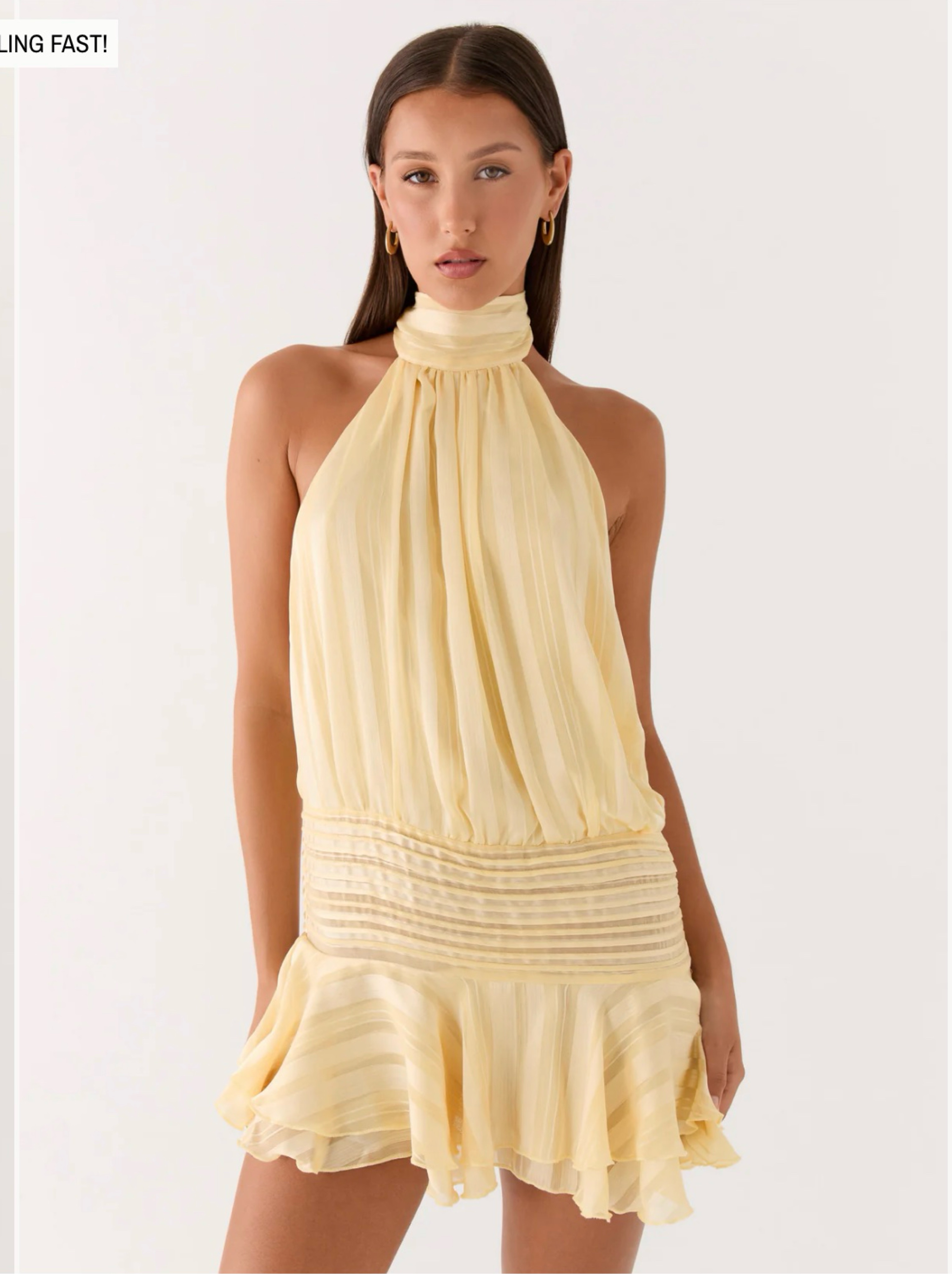 Peppermayo Willow Chiffon Mini Dress (Yellow)