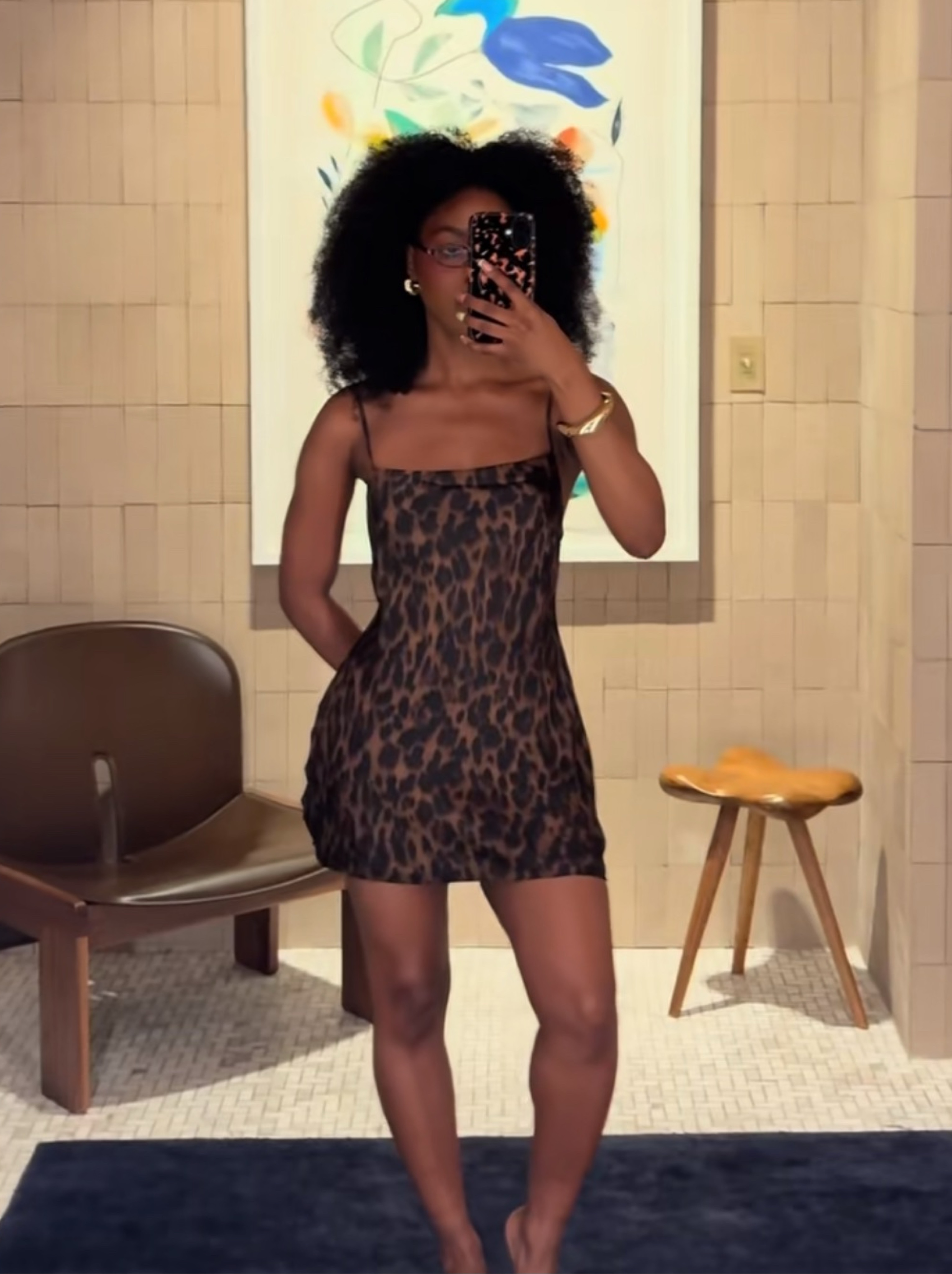 Aritzia Confession Satin Dress - Cheetah