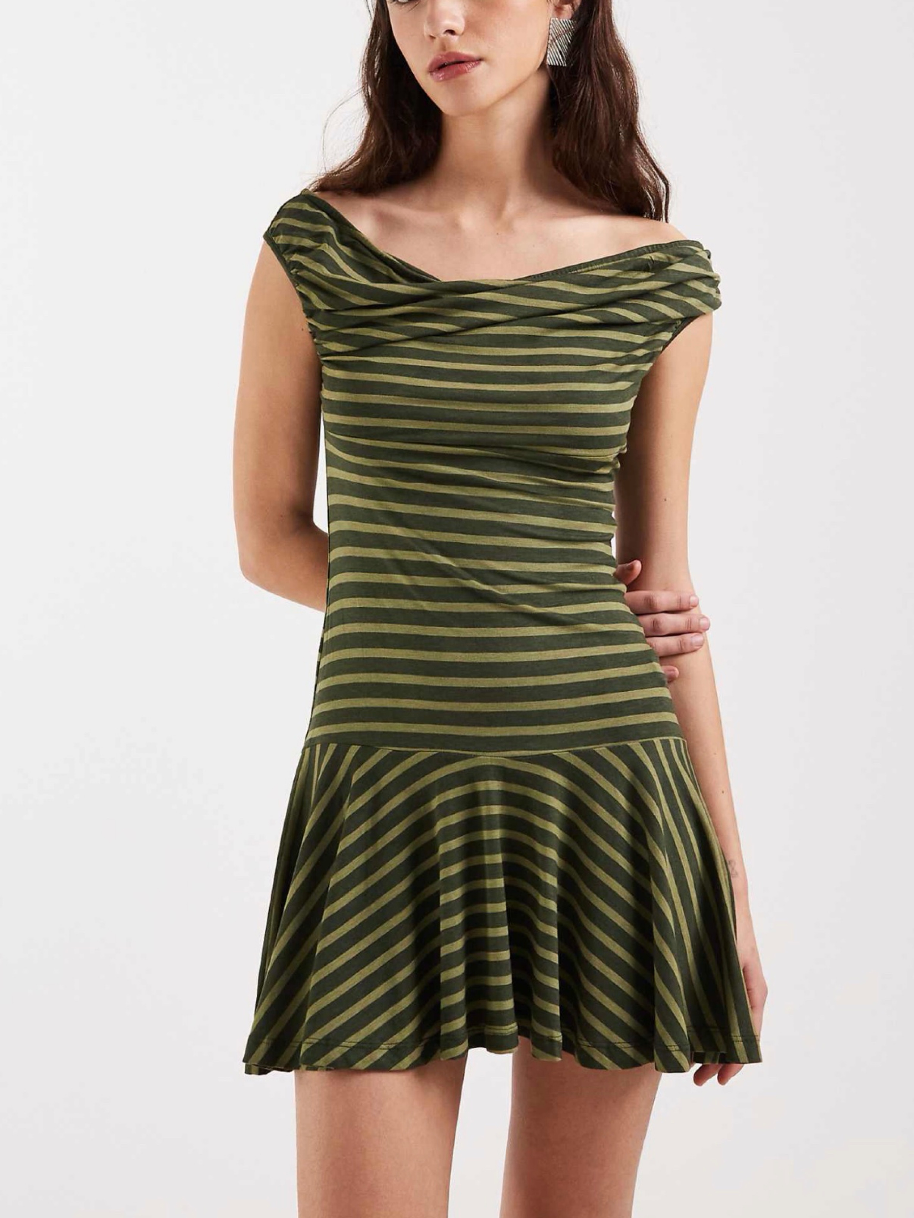 ASOS striped green mini dress by Motel - Pickle ASOS striped green mini dress by Motel - Pickle