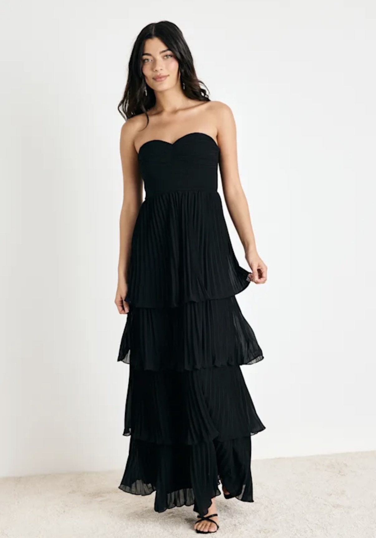 form fitting black dress A-line Black Sweetheart Chiffon Lace Long Prom Dress Formal Dress US10 / Black