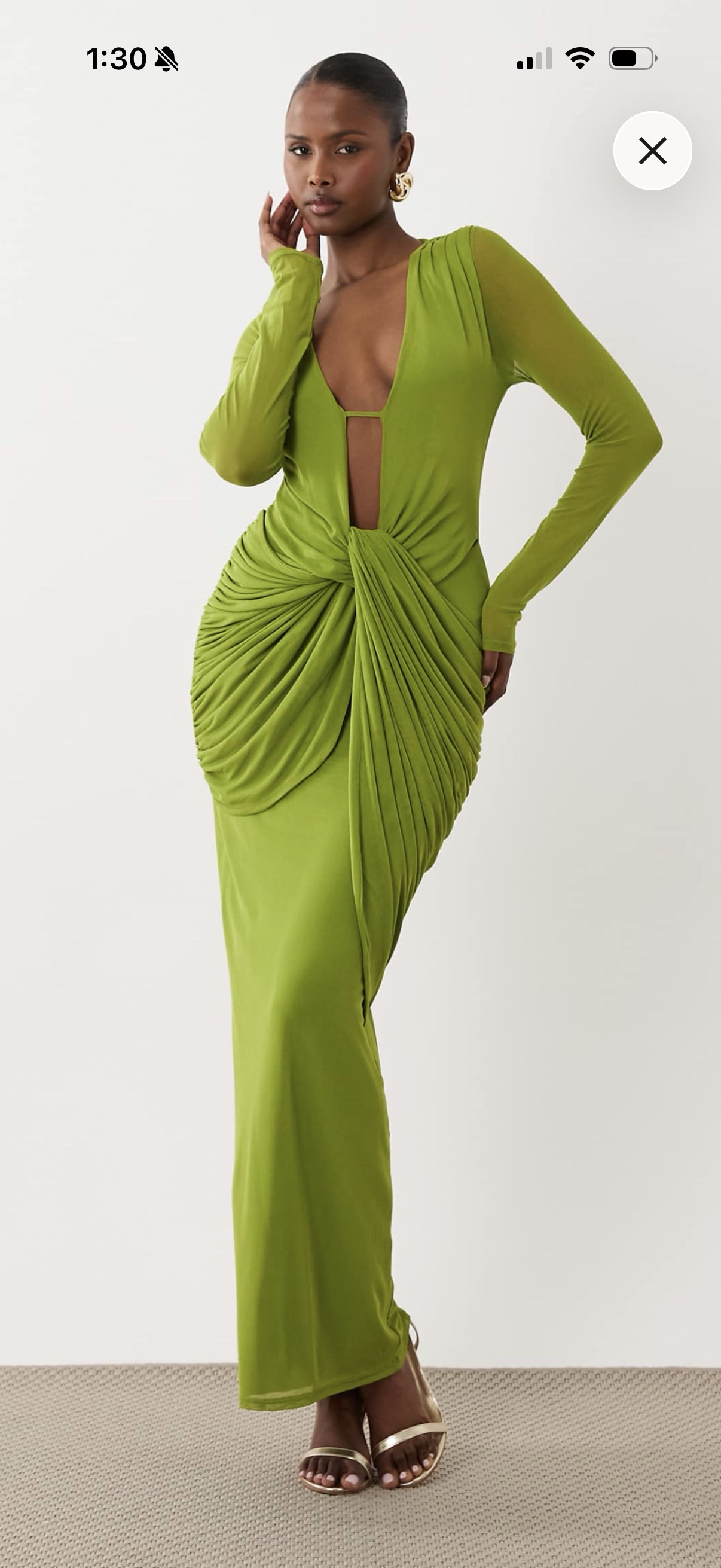 Lime Green Ruched Jersey Maxi Dress by Asos Design - Pickle
