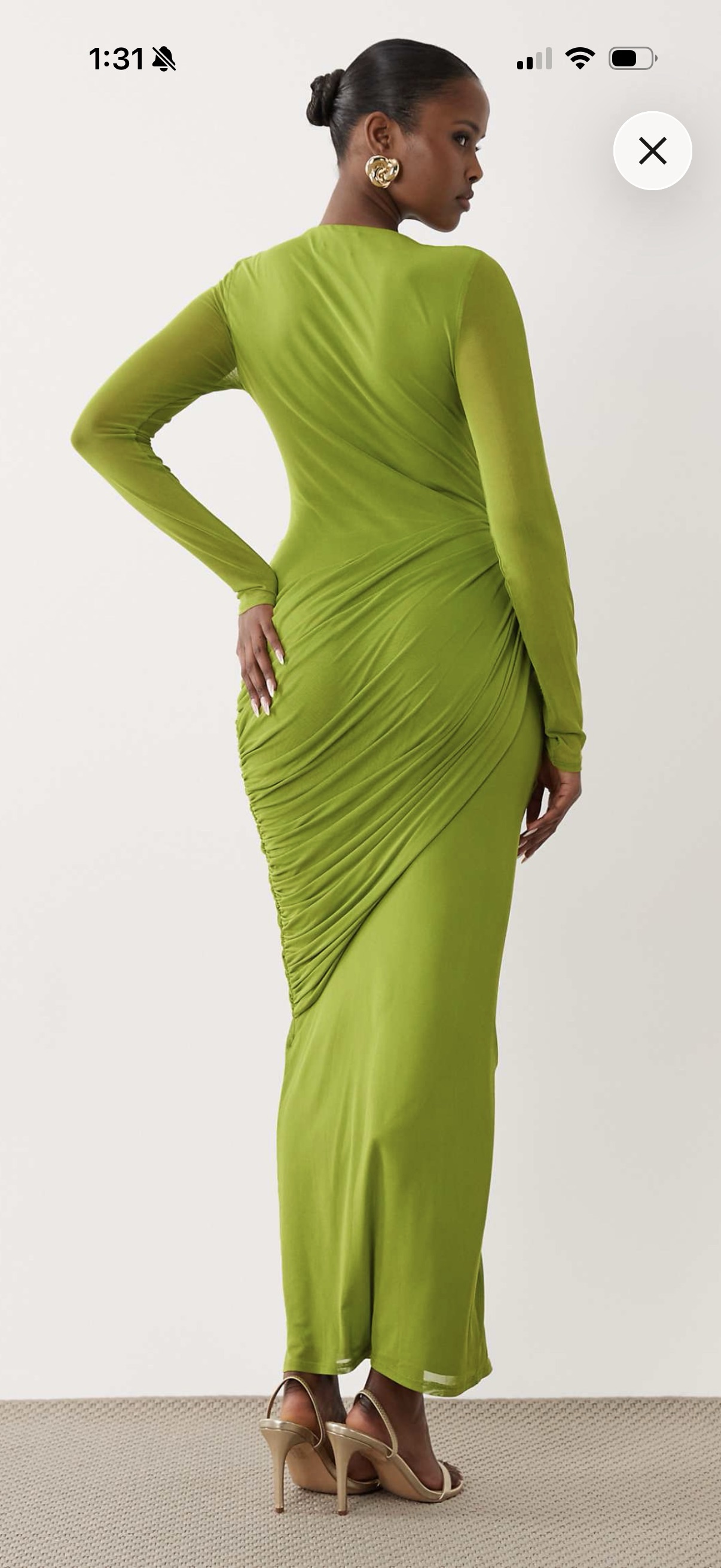 Lime Green Ruched Jersey Maxi Dress by Asos Design - Pickle