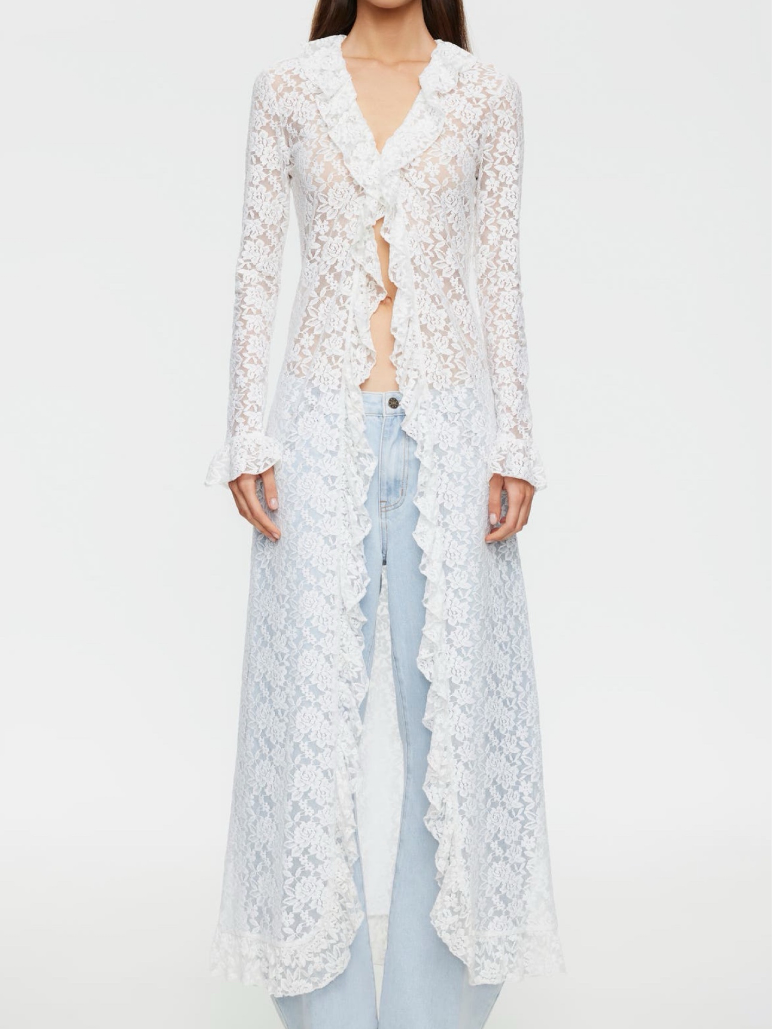 Lace long sleeve maxi dress / top