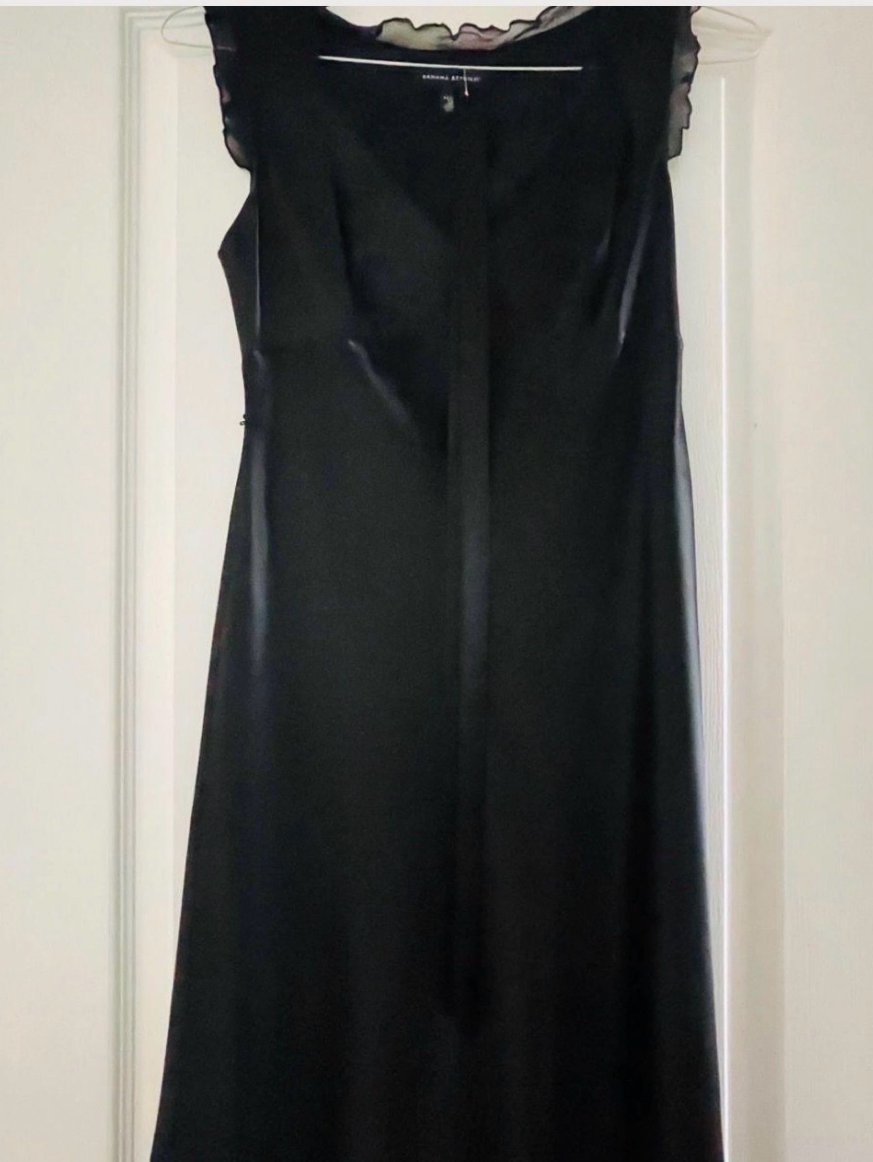 banana republic black cocktail dress Silk by Banana Republic 25 Regular body length #ed7420-black a line long dress Color:AS Photo