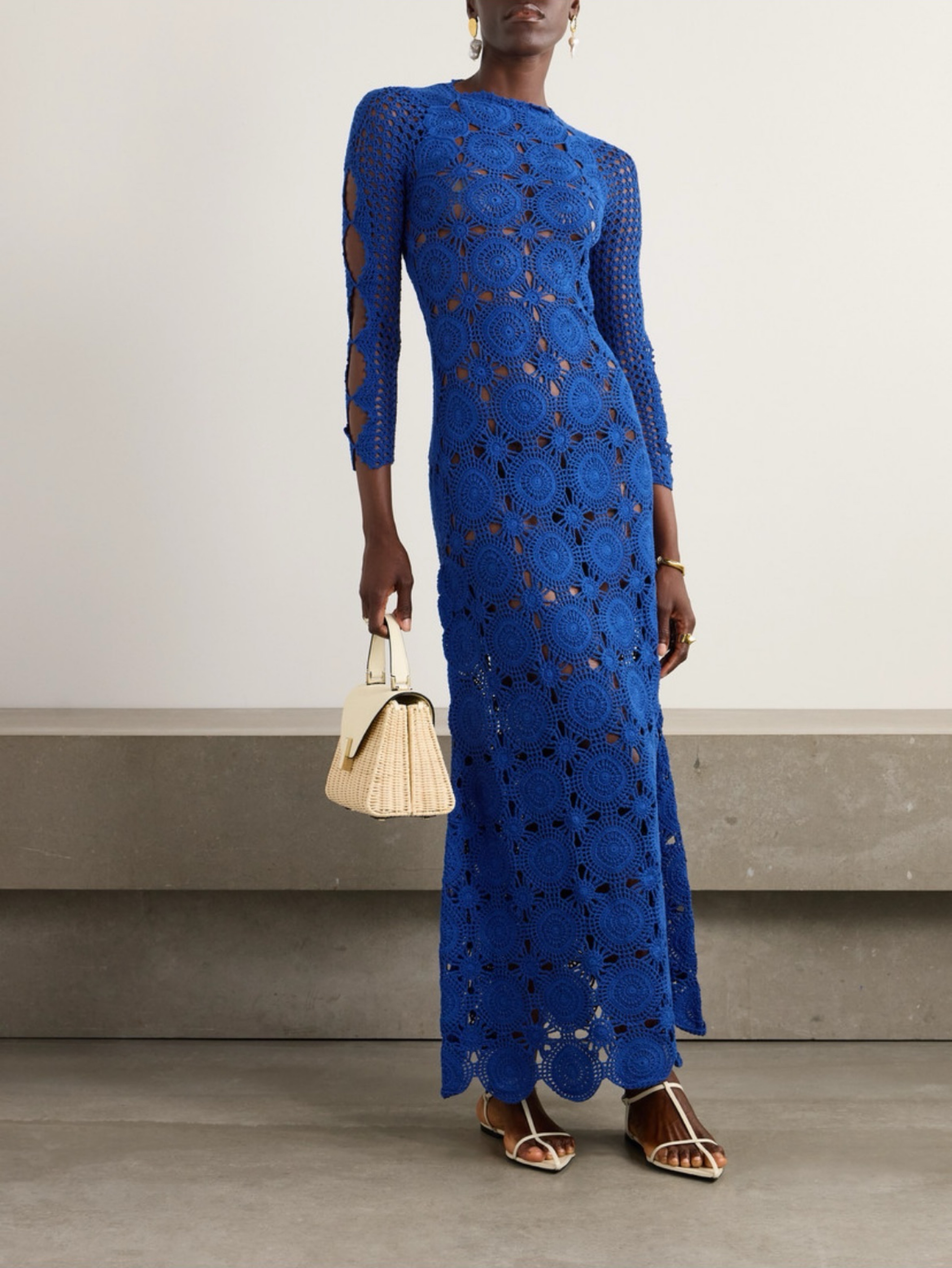 ESCVDO Jules Crochet Navy Blue Dress