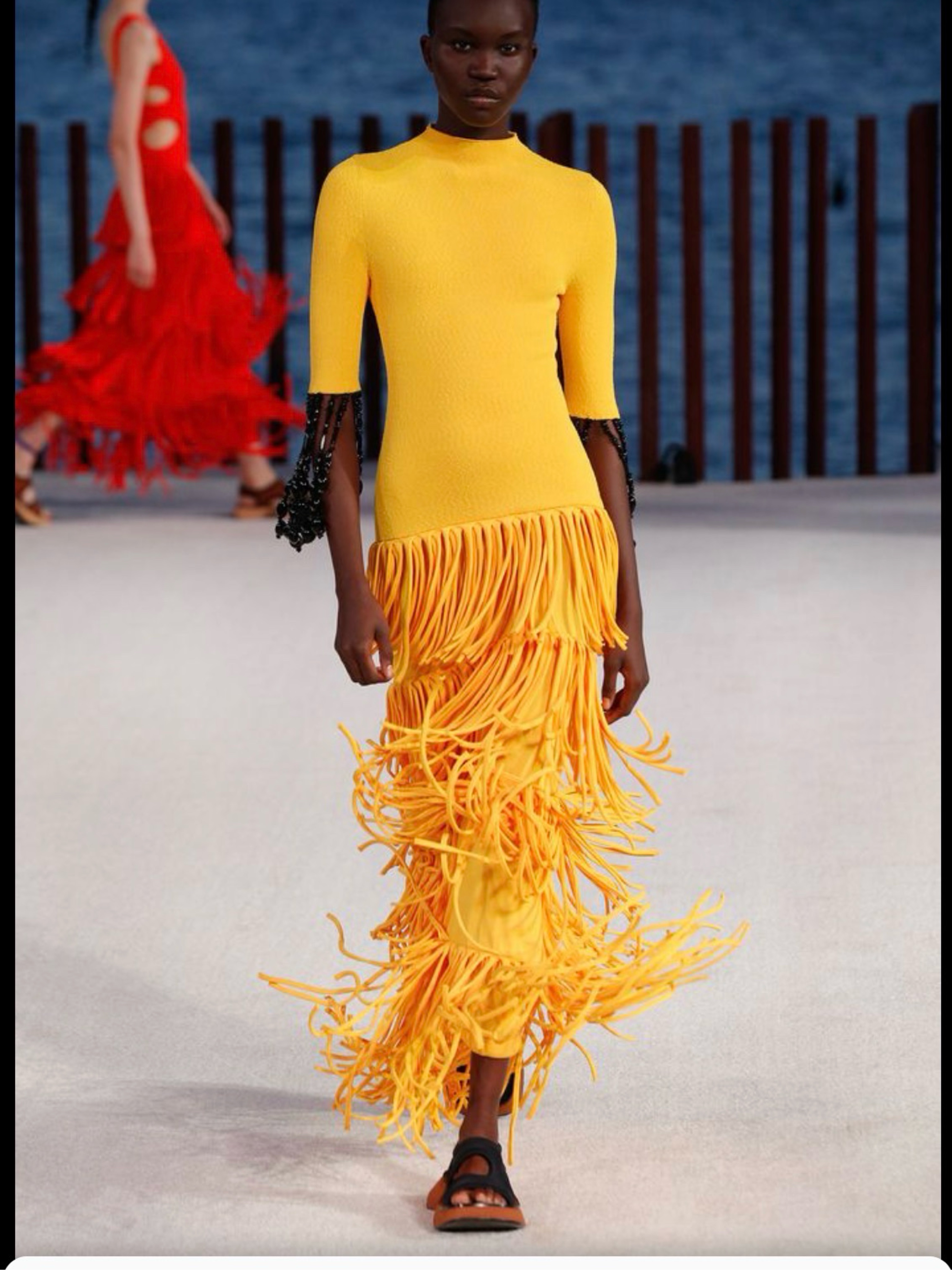 Proenza Schouler Fringe Tassel Runway Tiered Boucl猫 Dress