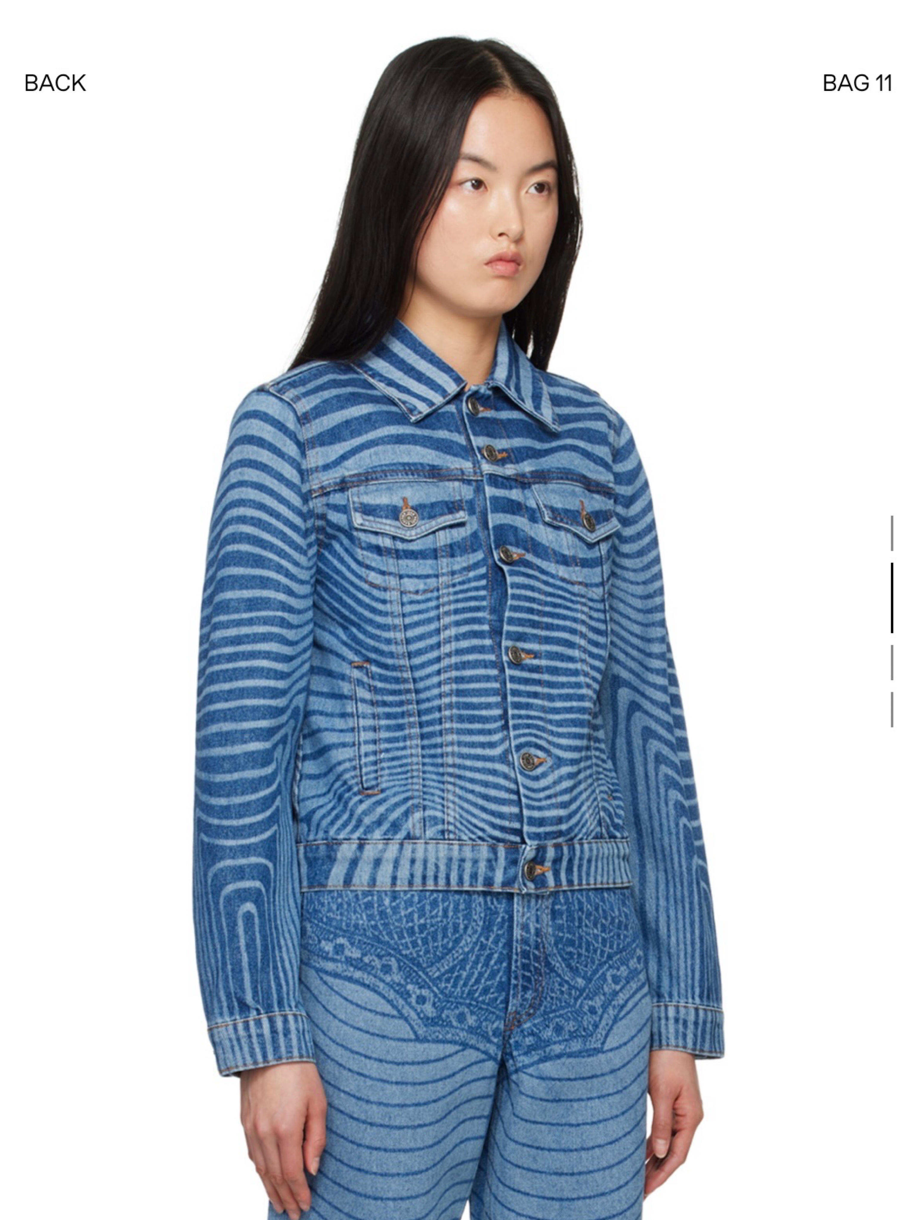 Jean Paul Gaultier Denim Laser Print Jacket