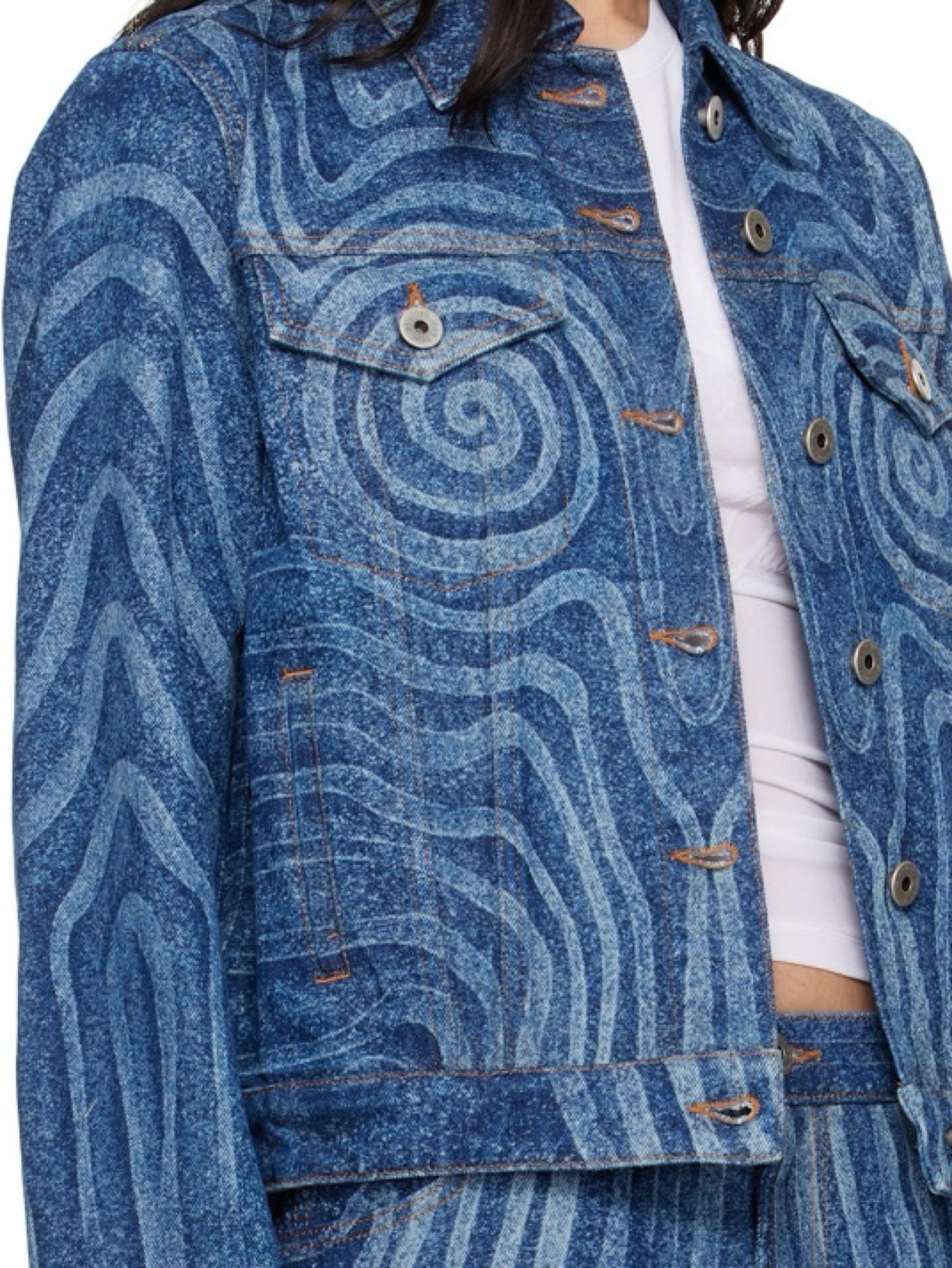 Jean Paul Gaultier Denim Spiral Jacket by Jean Paul Gaultier - Pickle