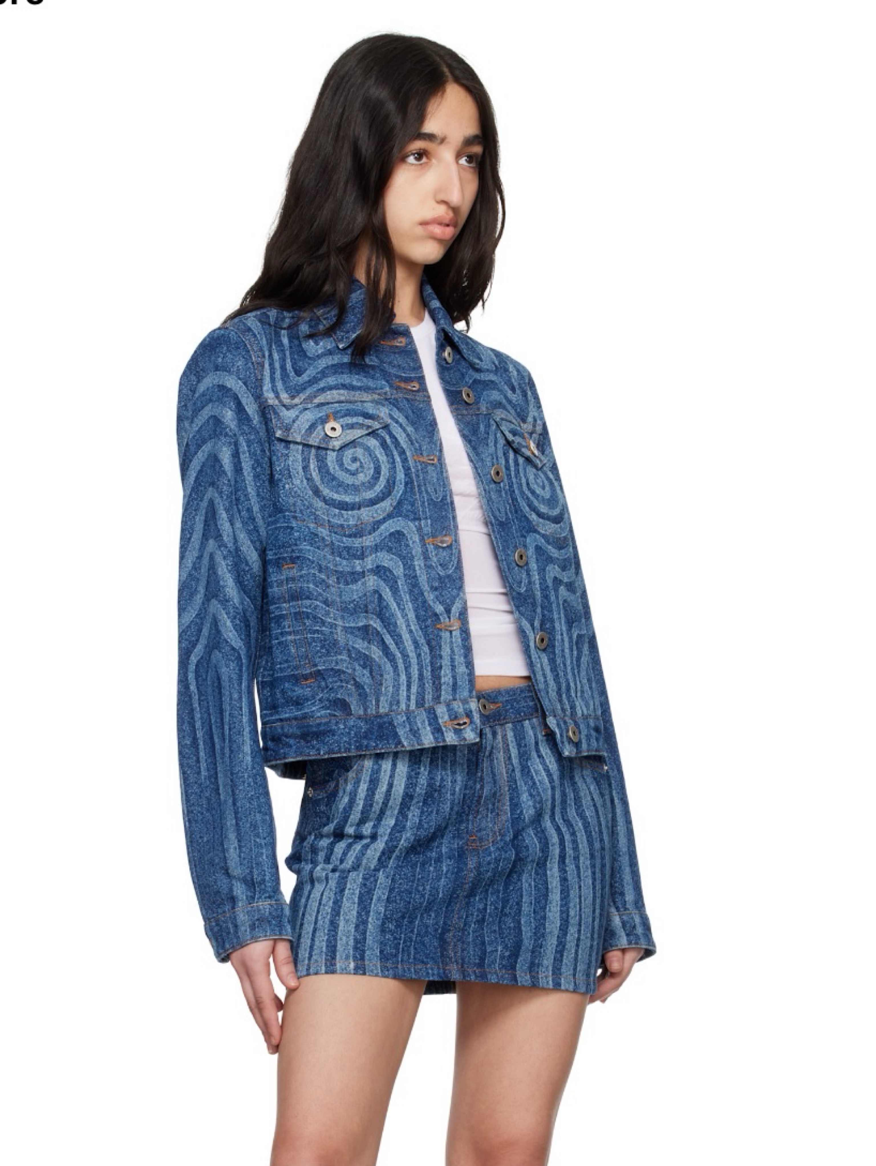 Jean Paul Gaultier Denim Spiral Jacket