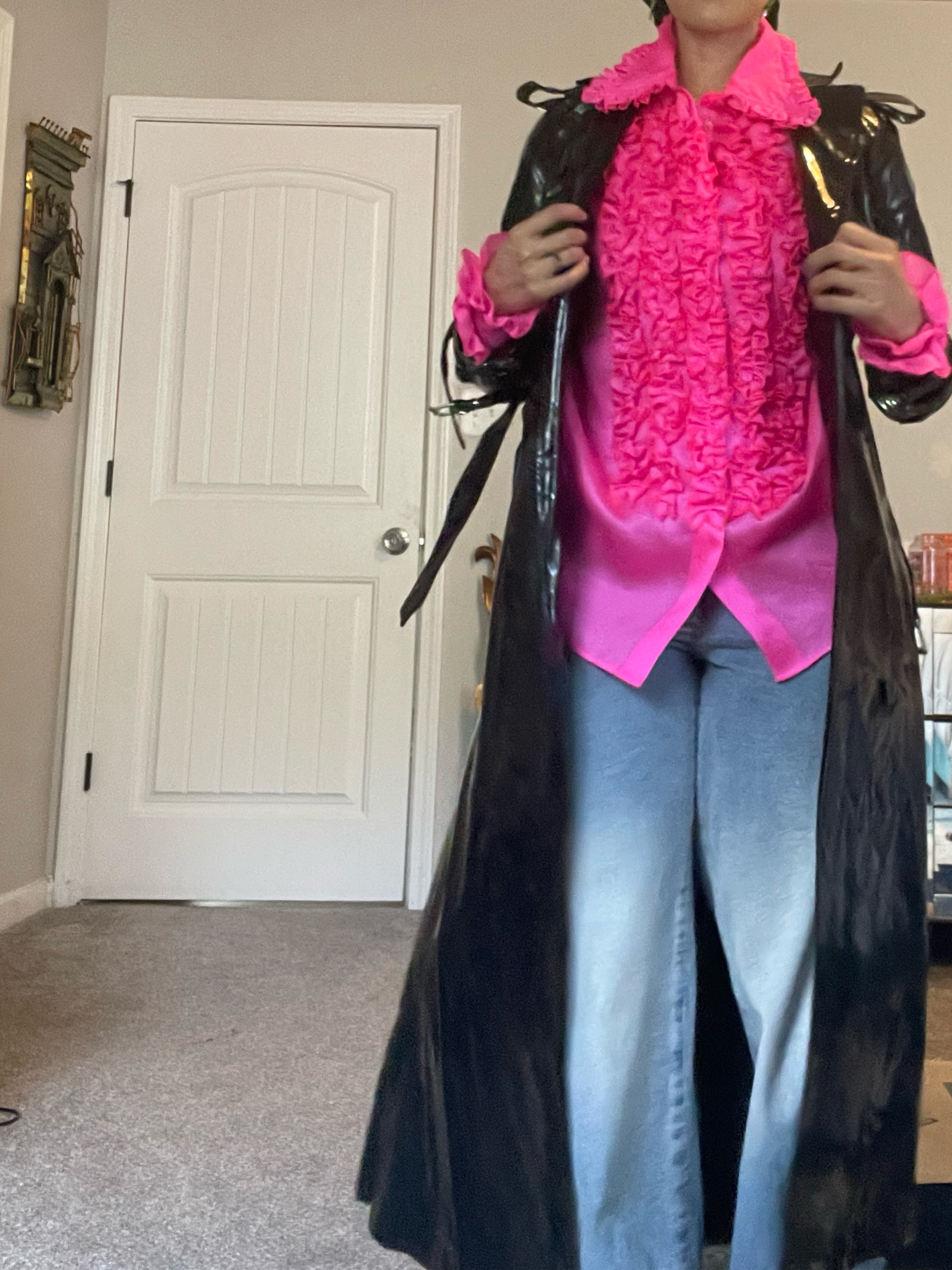 Christopher John Rogers Fuchsia Silk Tuxedo Blouse