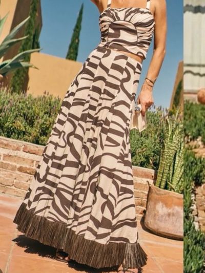 Antonio Melani Zebra Two-Piece Maxi Set: Top & Skirt by Antonio