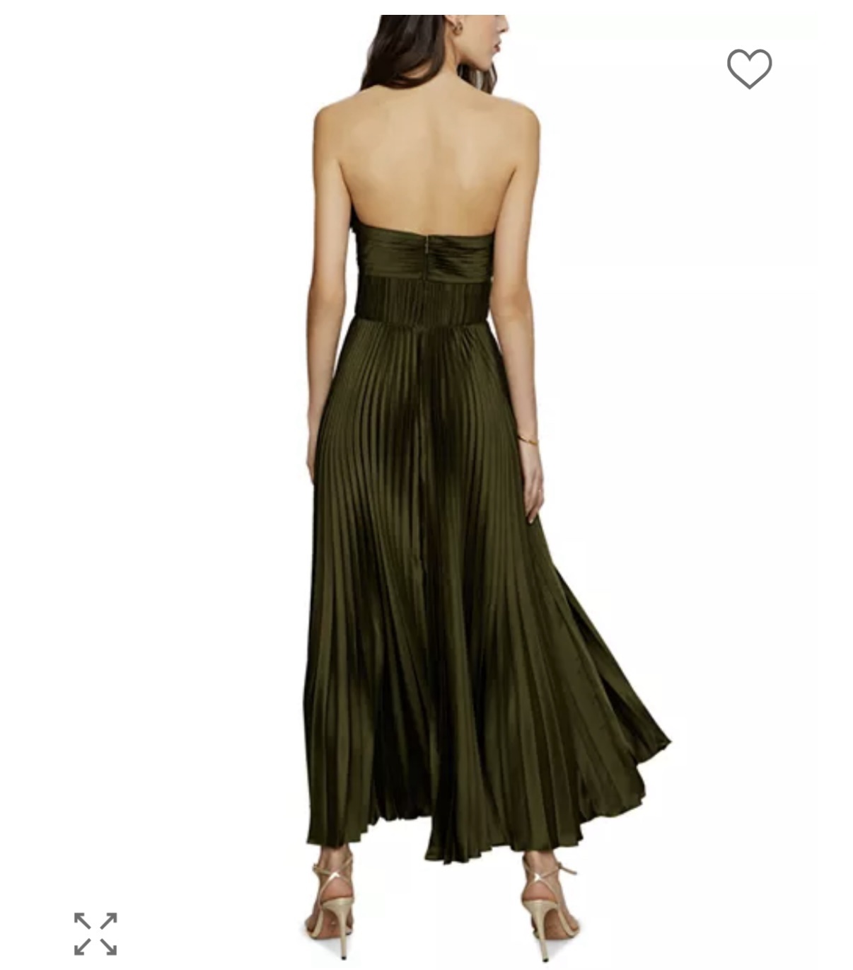 Amur Ruched Bustier Pleated Dress - Olive Green by Amur - Pickle Amur Ruched Bustier Pleated Dress - Olive Green by Amur - Pickle