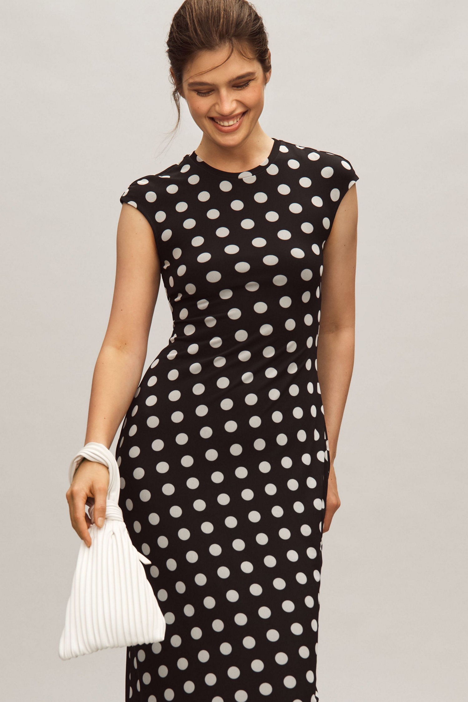 AFRM Slim Mesh Maxi Dress in Polka Dot by AFRM - Pickle AFRM Slim Mesh Maxi Dress in Polka Dot by AFRM - Pickle