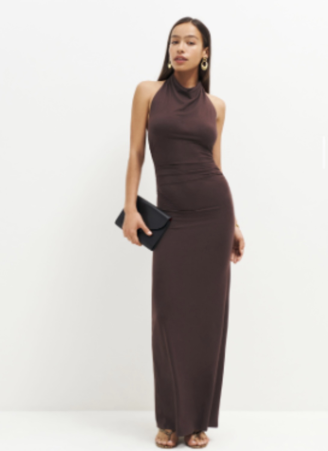 halter midi dress cocktail and party Zalie Off White Embroidered Halter Neck Midi Dress – Frock and Frill main image 0