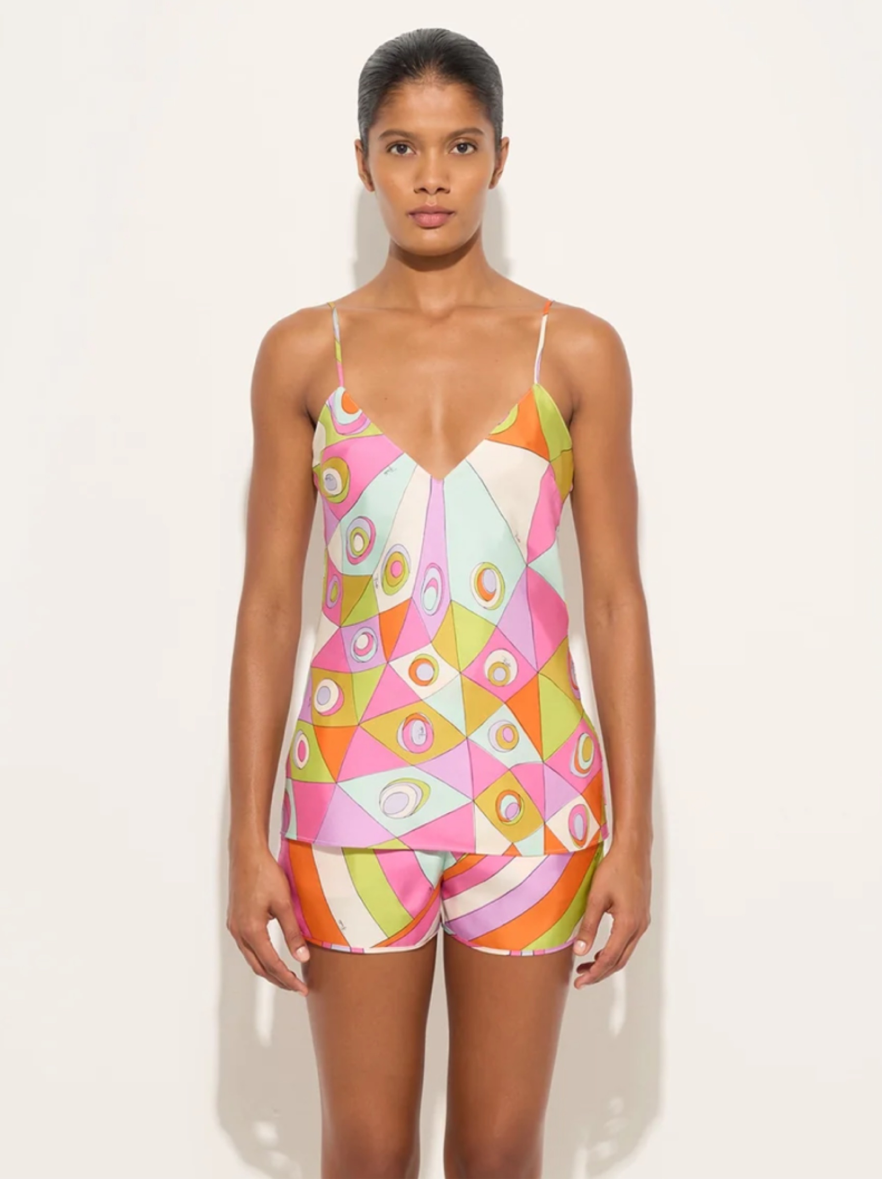 Emilio Pucci Multicolor Printed Cami & Shorts Set by Emilio pucci