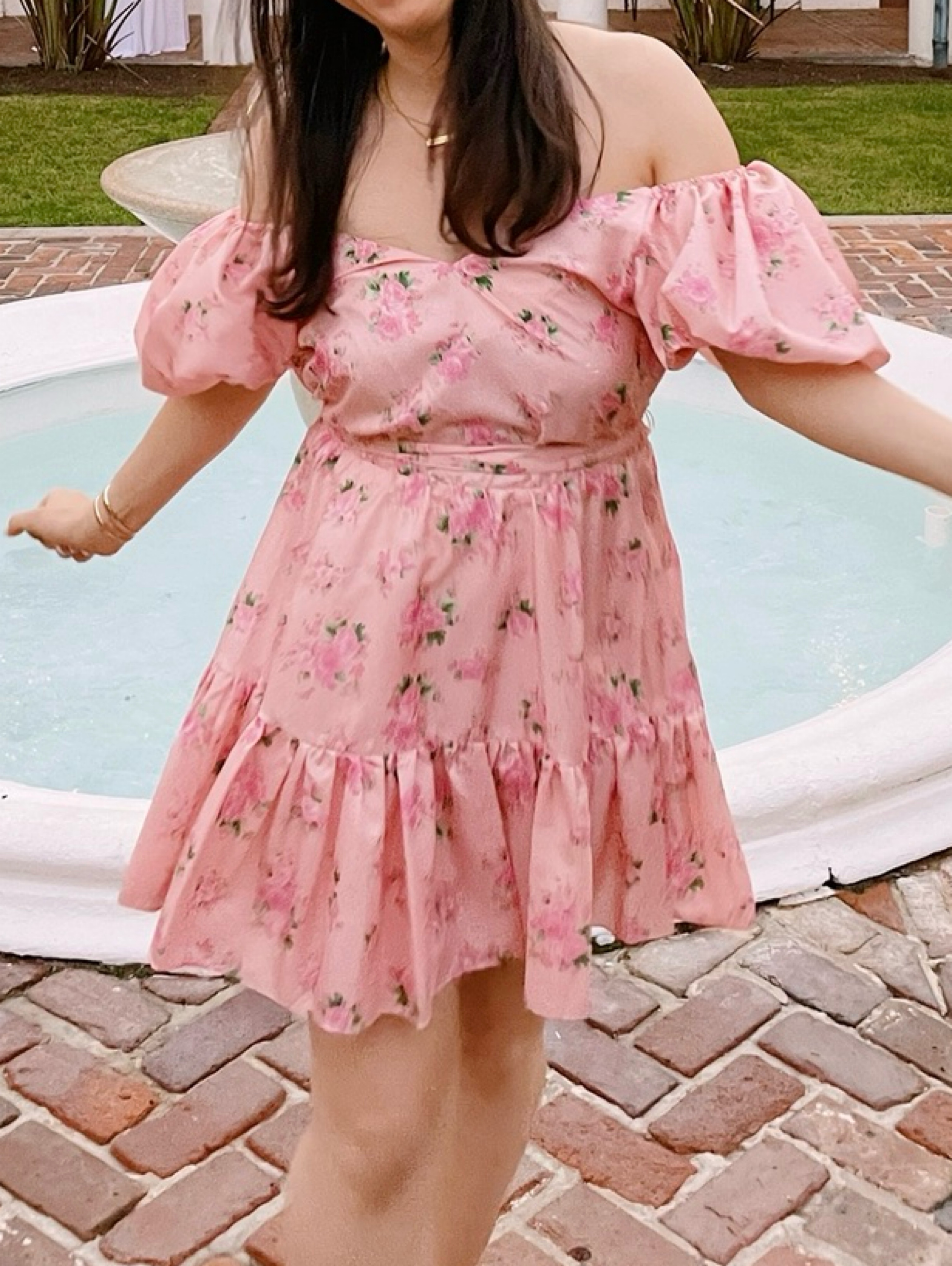 love shack fancy pink floral dress LoveShackFancy Dean in Rose The Stanton Dress returns as part of our Re LoveShackFancy Spritz Floral Cotton Smocked