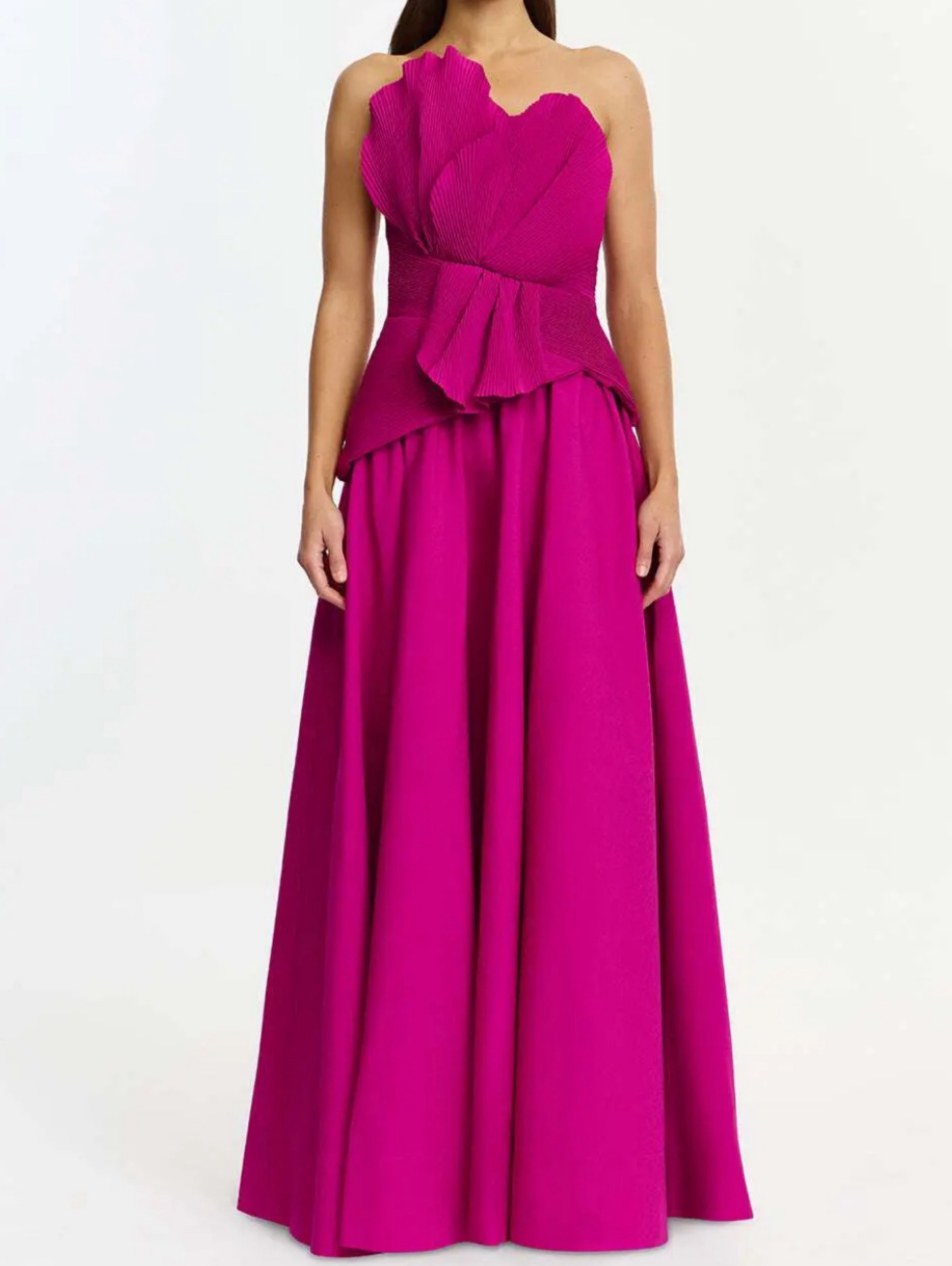 Acler Sageston Iris Magenta Ruffle Gown