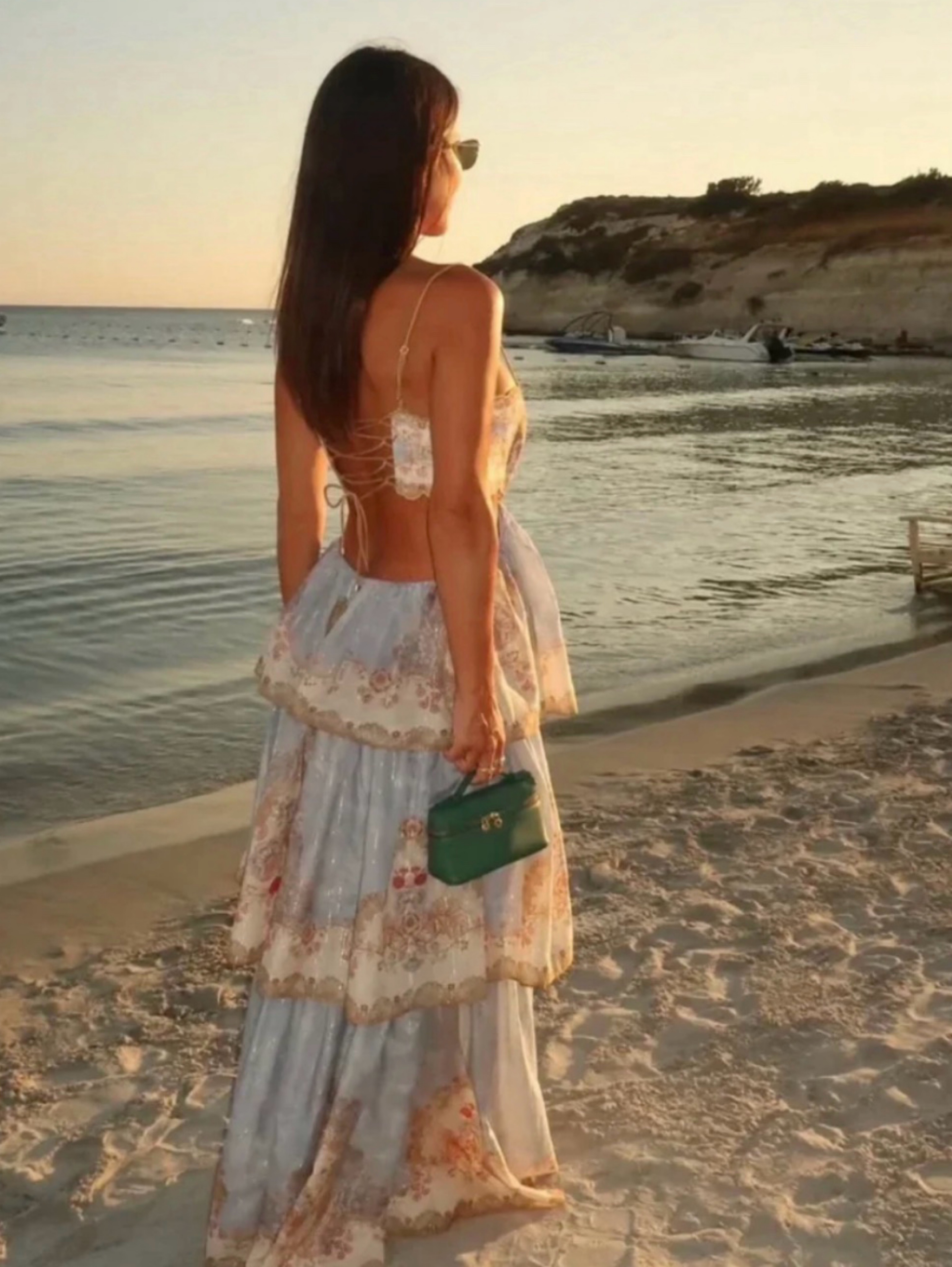 Zimmermann Daylight Blue Floral Tiered Maxi Dress