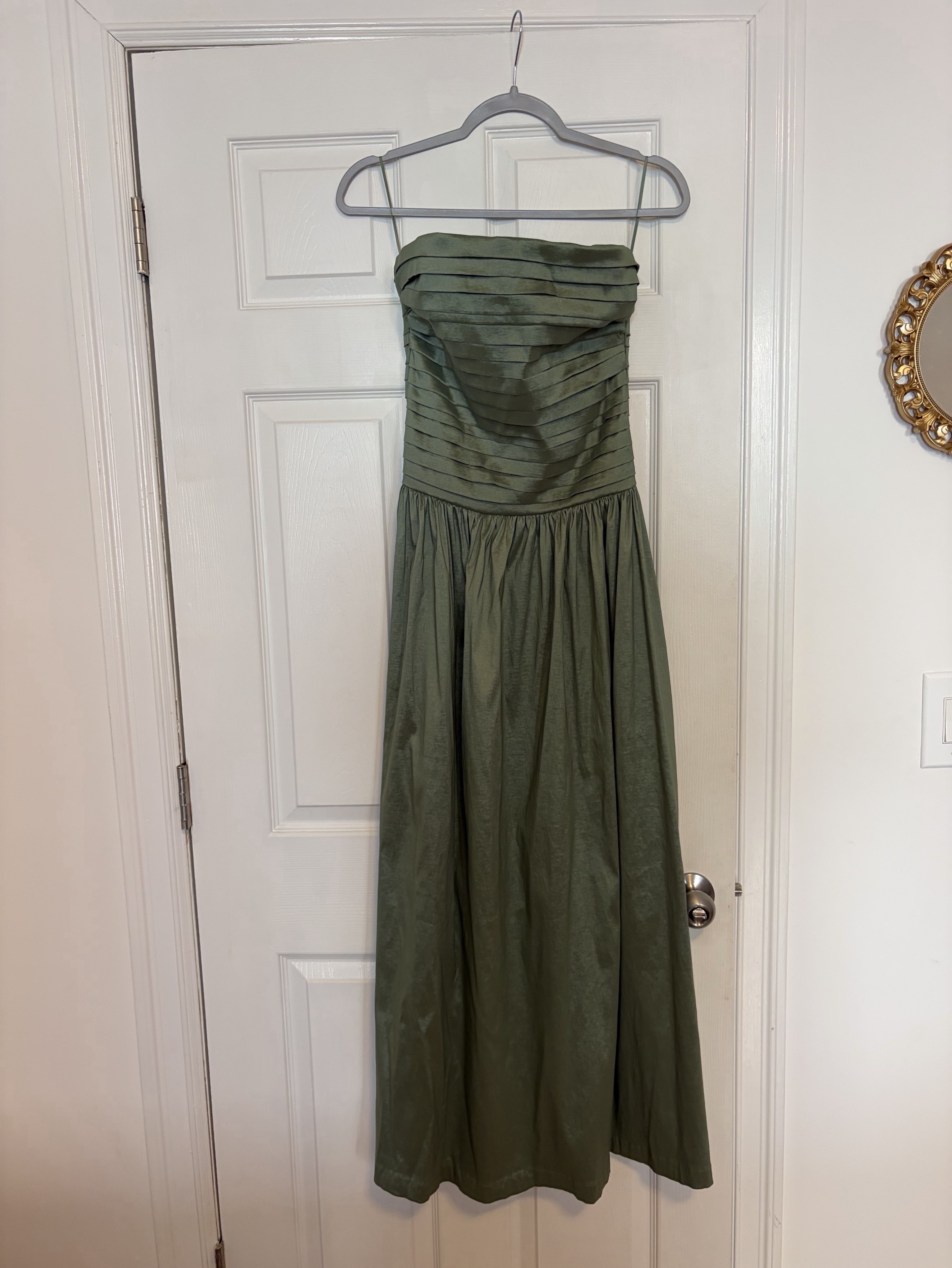 Abercrombie & Fitch Sage Green Strapless Dress by Abercrombie