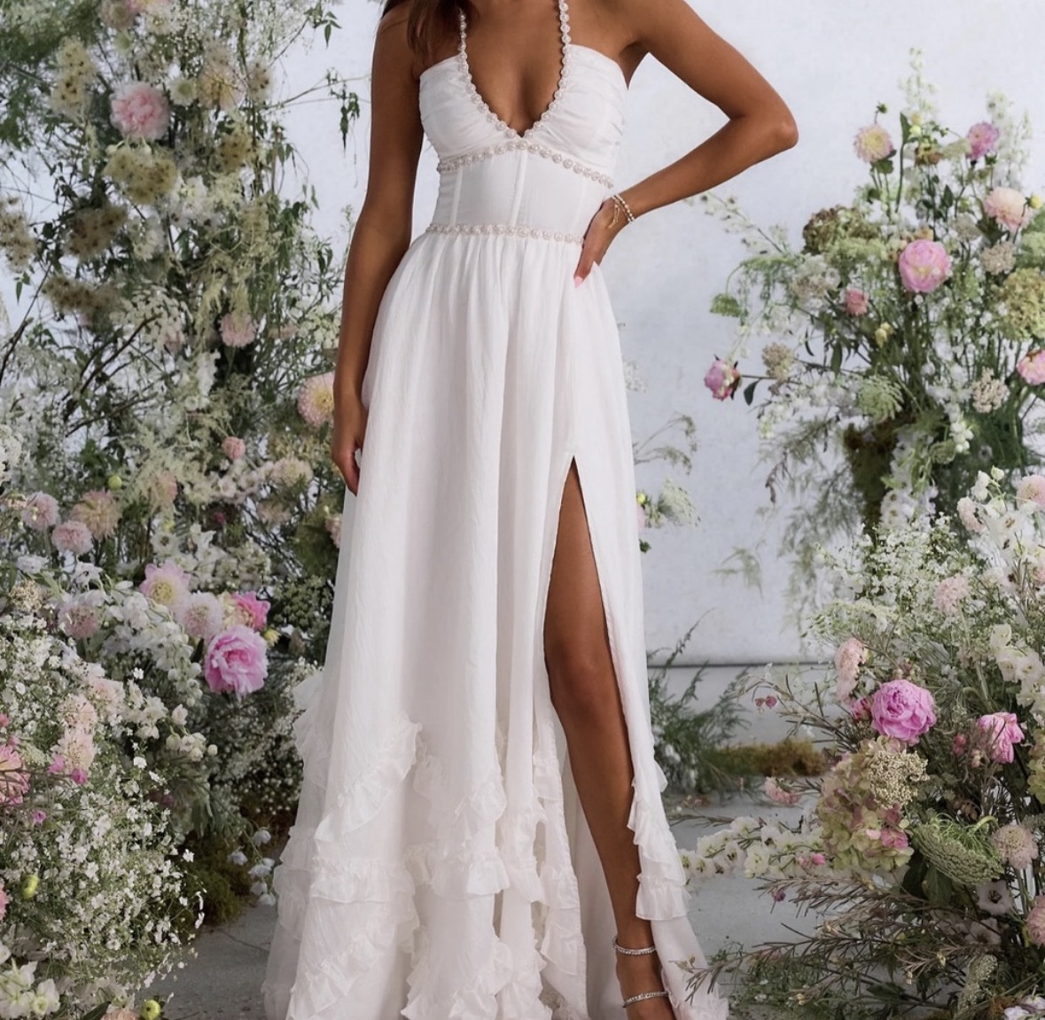 V Chapman Scarlette White Dress Sz 2 (Hemmed) by V Chapman - Pickle