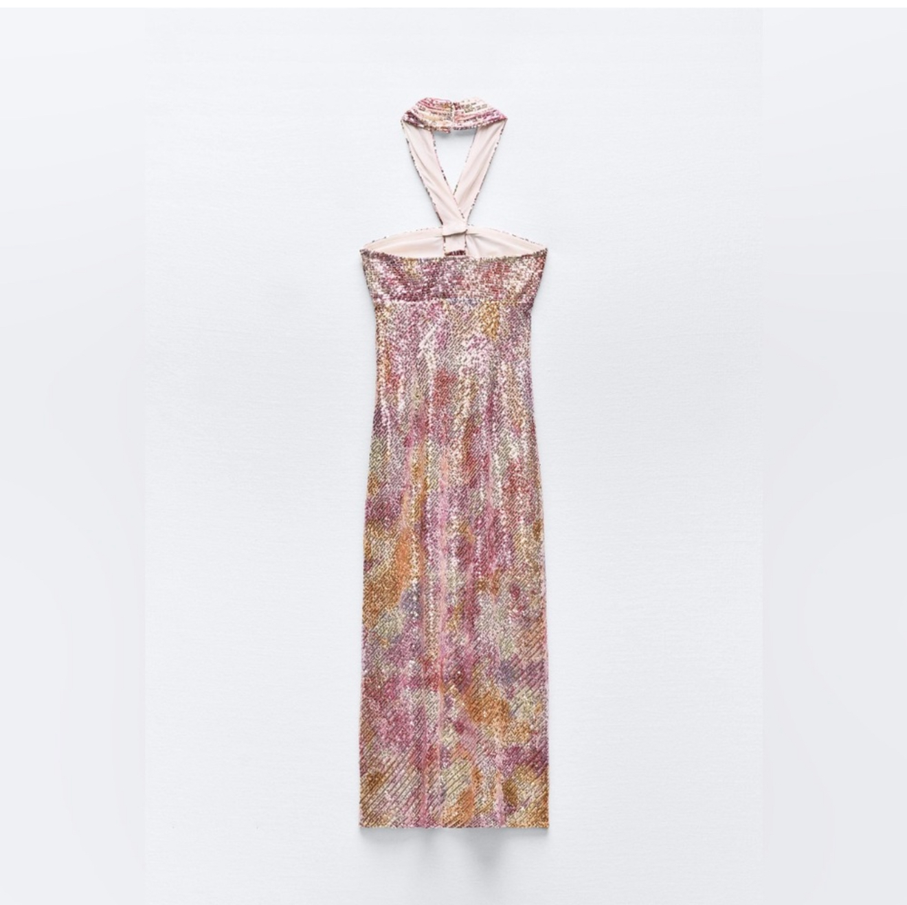 Zara Multicolor Sequin Knotted Halter Midi Dress by Zara - Pickle Zara Multicolor Sequin Knotted Halter Midi Dress by Zara - Pickle