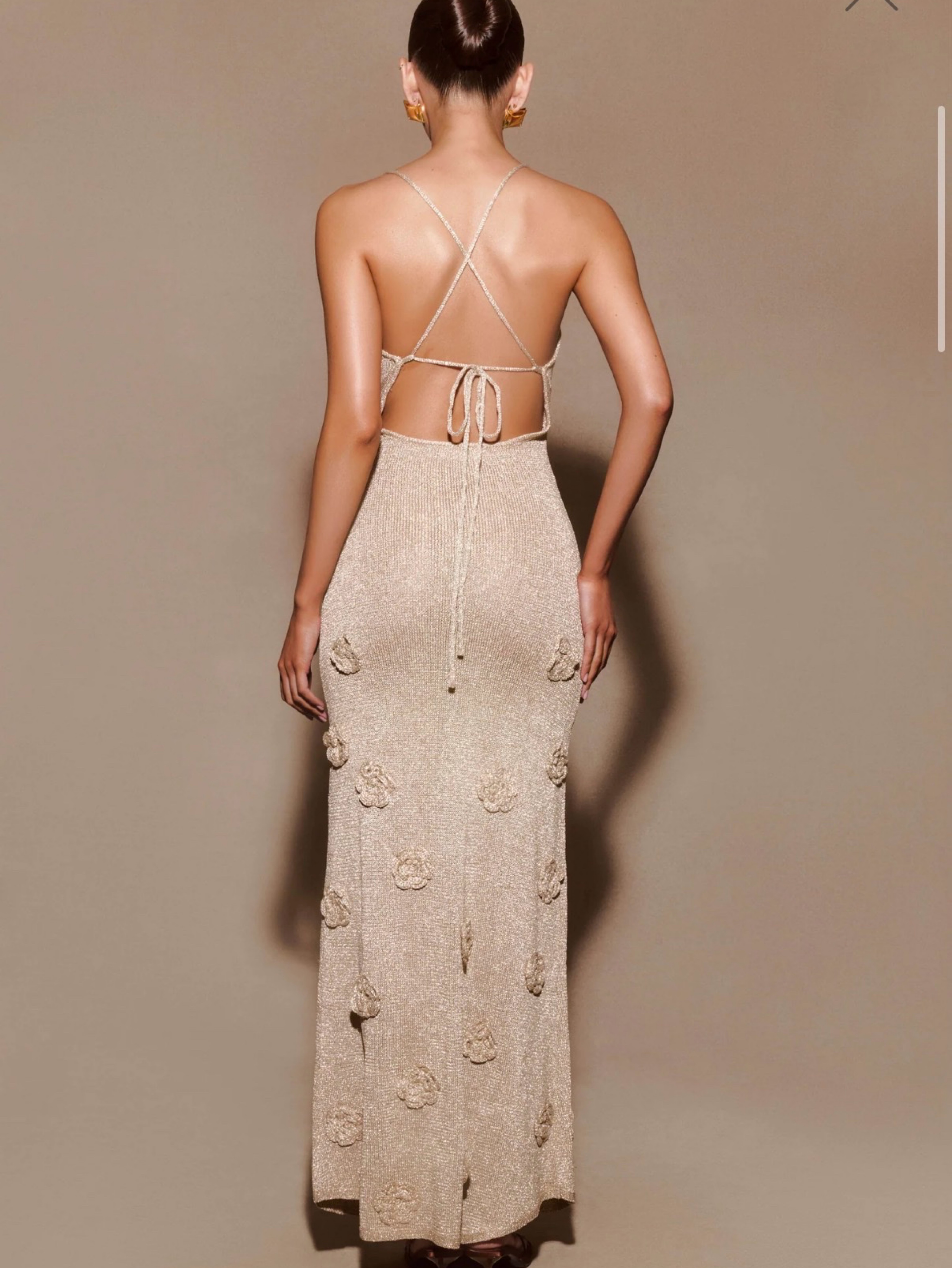 metallic net dress Make It Known Net Dress in Gold Metallic
