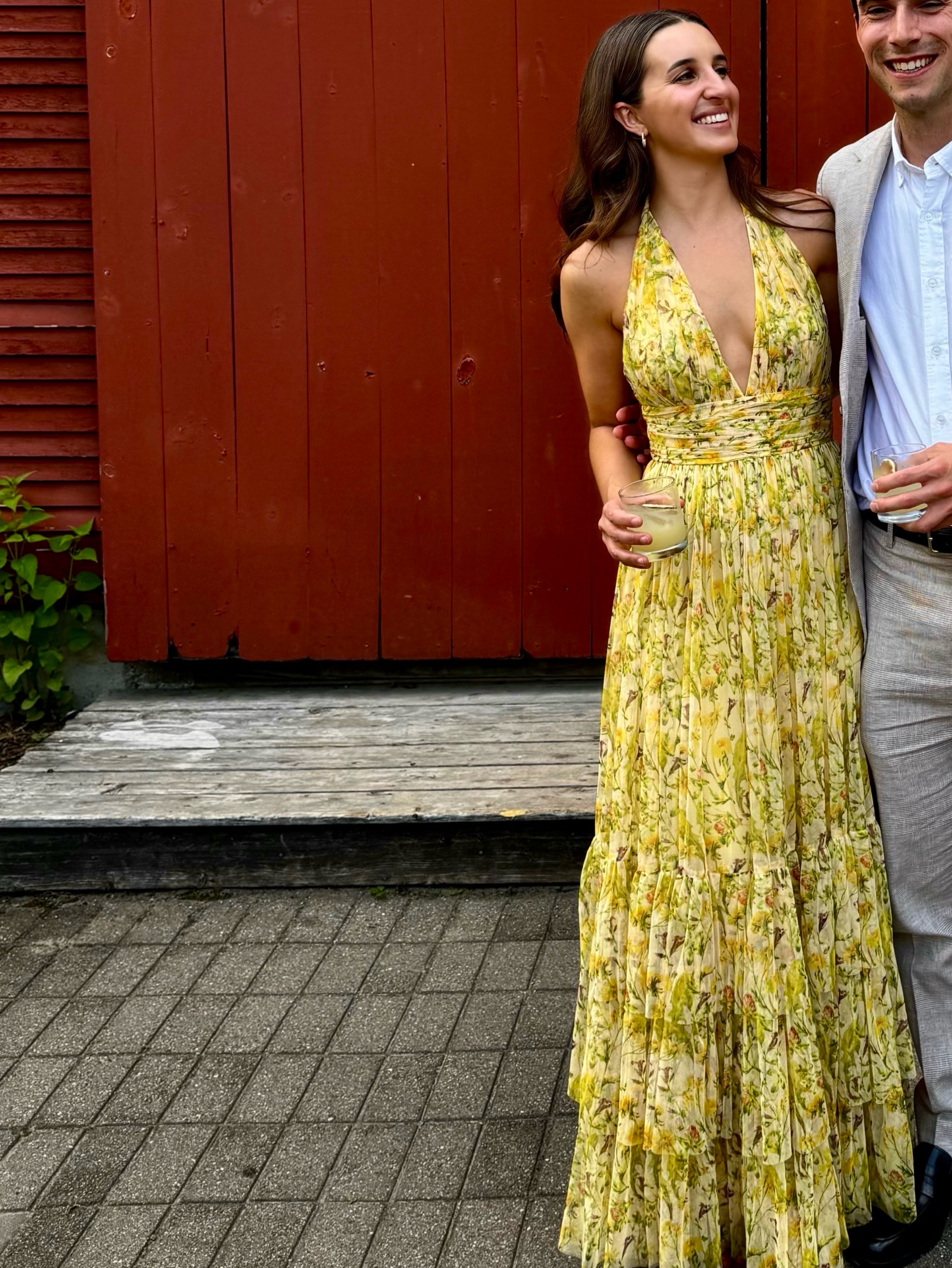 asos maxi dress yellow ASOS DESIGN Bridesmaids grecian draped halter maxi dress in yellow