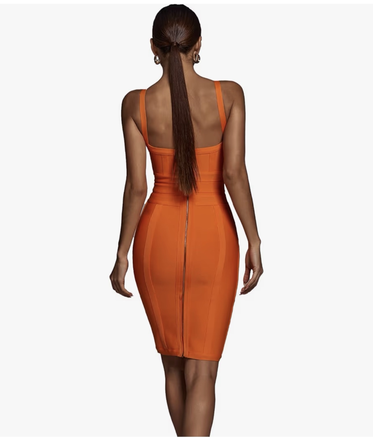 Orange Bandage Bodycon Midi Dress by Bella Barnett - Pickle Orange Bandage Bodycon Midi Dress by Bella Barnett - Pickle