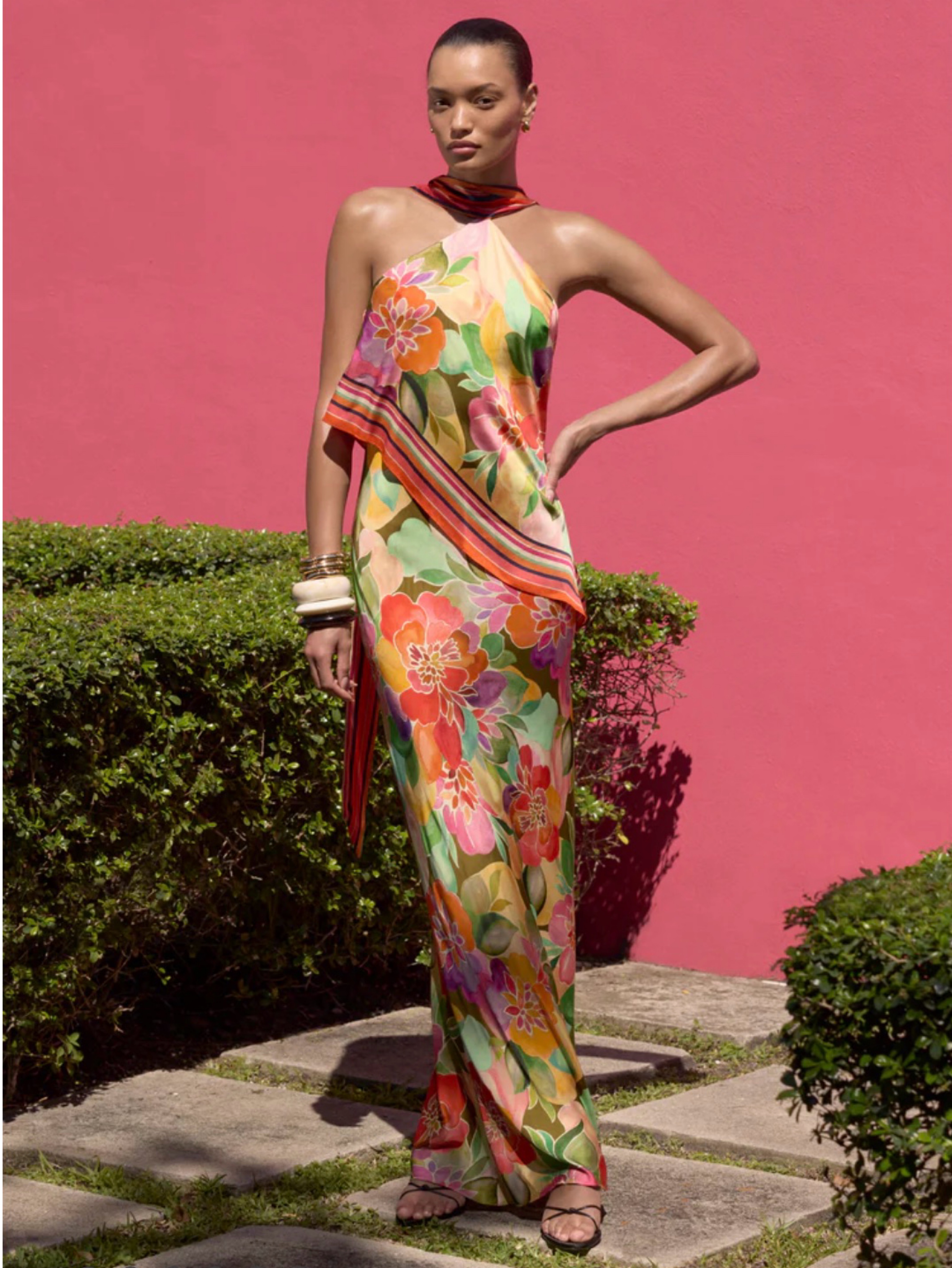 amanda uprichard dresses Clemenza Dress Attached scarf accent Amanda Uprichard Artemis Dress -