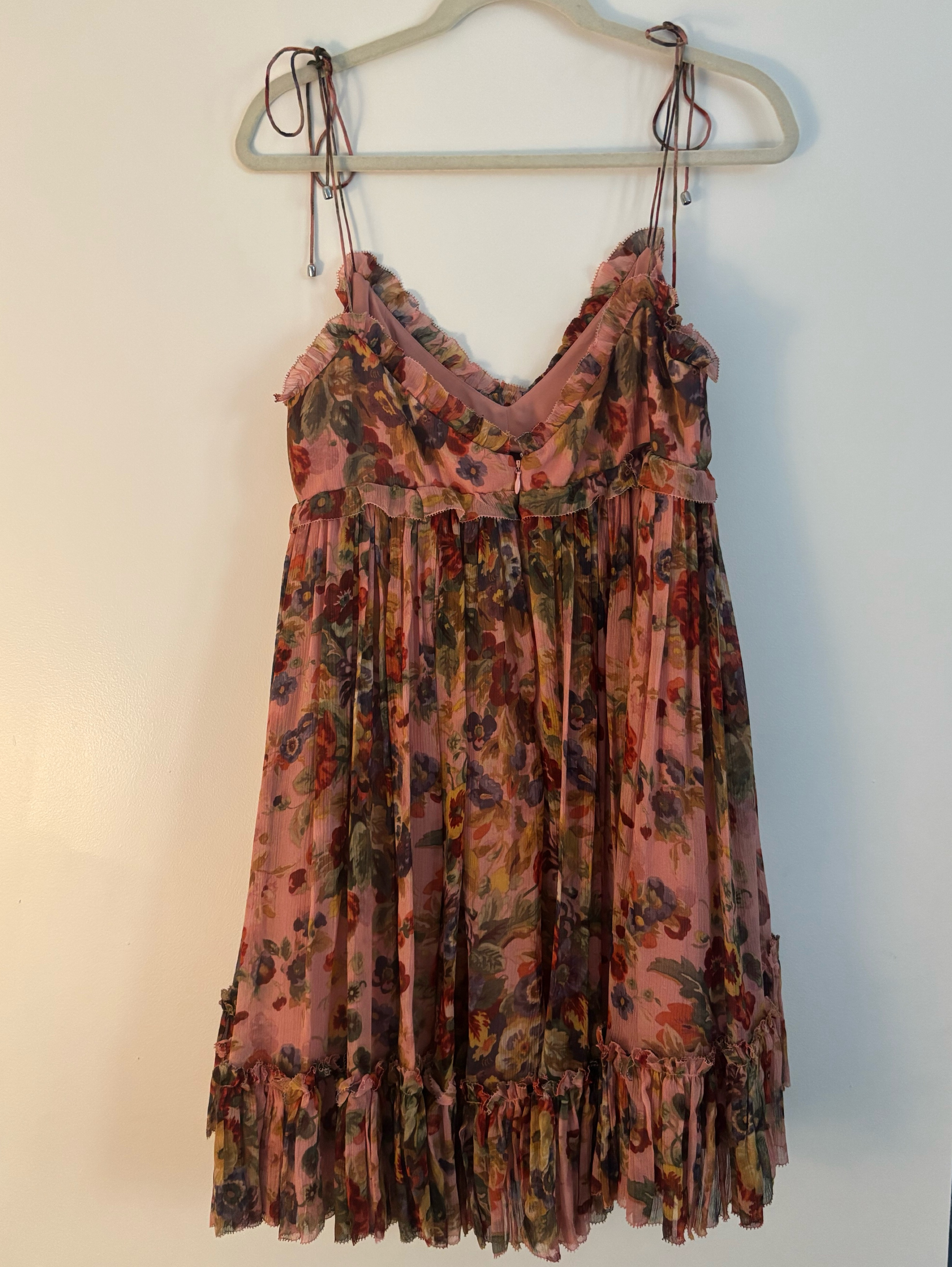 lovelorn frill mini dress ZIMMERMANN Lovelorn Frill Mini Dress in Pink Floral by Zimmermann
