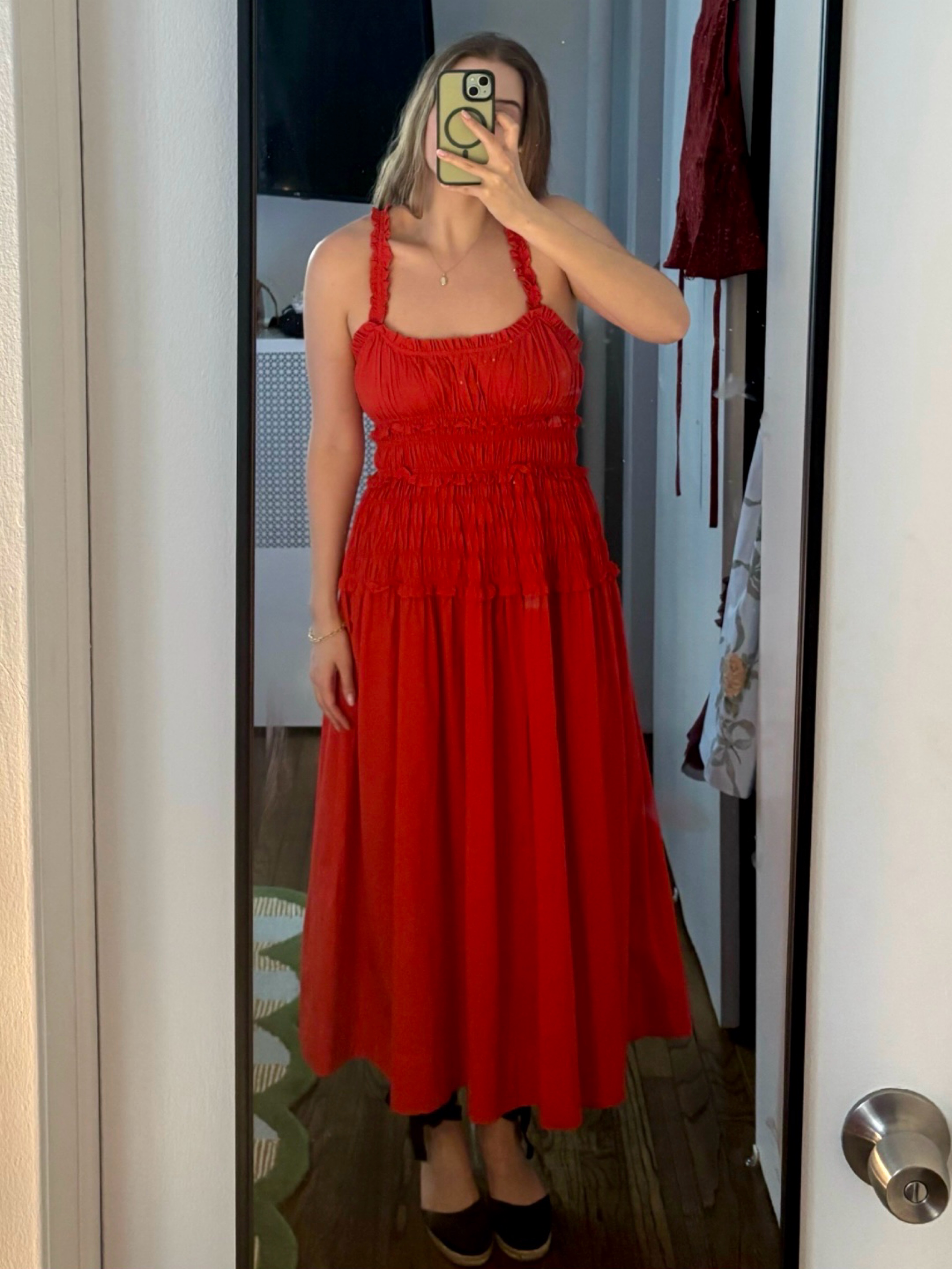 Doen Marianne Midi Dress in Red