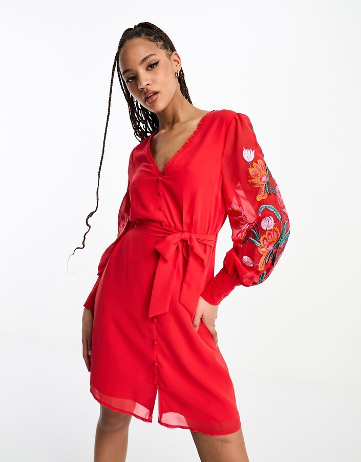 hope and ivy embroidered dress Poly USA main image 1